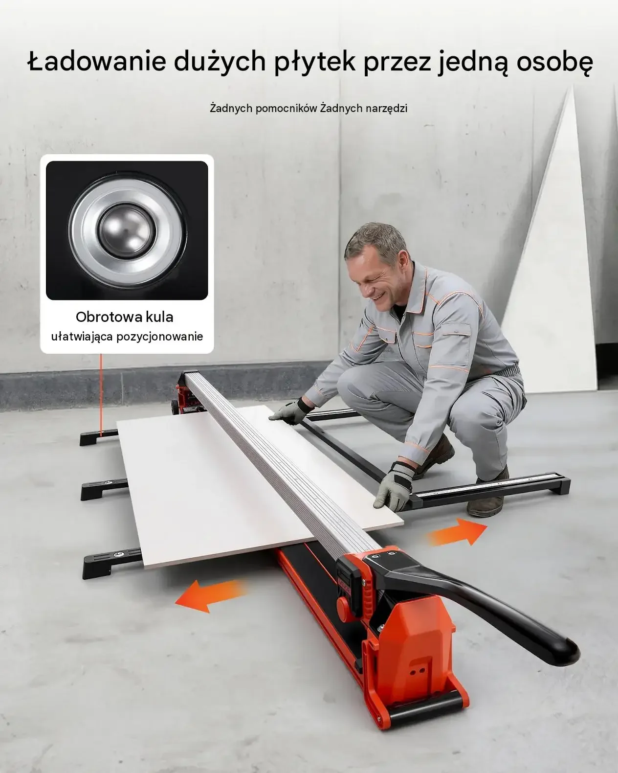 Przecinarka glazury płytki gres maszynka ręczna 1800 mm mocna prowadnica - obrazek 3