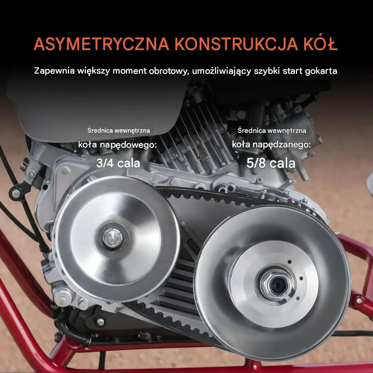 Sprzęgło napędowe gokart 2000 obr./min 3/4 cala mocna 2-8 KM pas 10T moment - obrazek 3