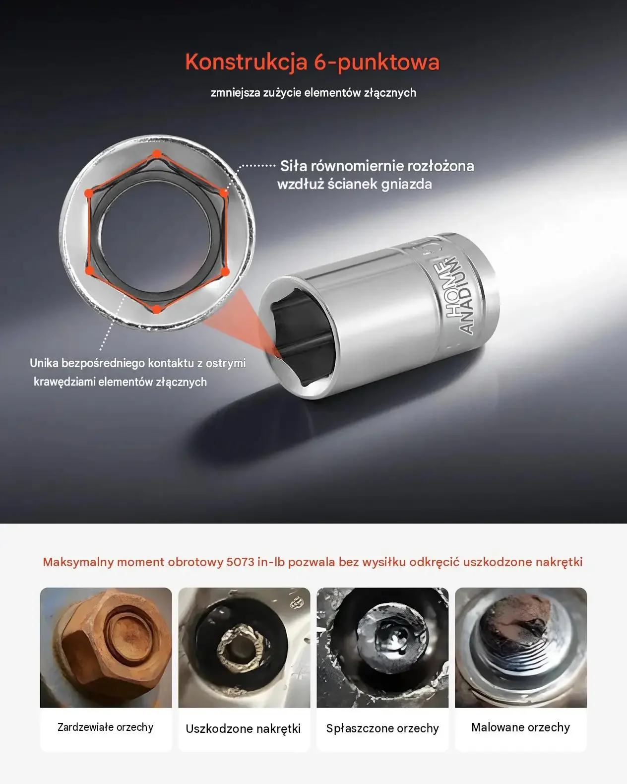 Zestaw kluczy nasadowych 149 sztuk mocna stal CR-V 9,5 6,4 12,7 mm walizka - obrazek 3