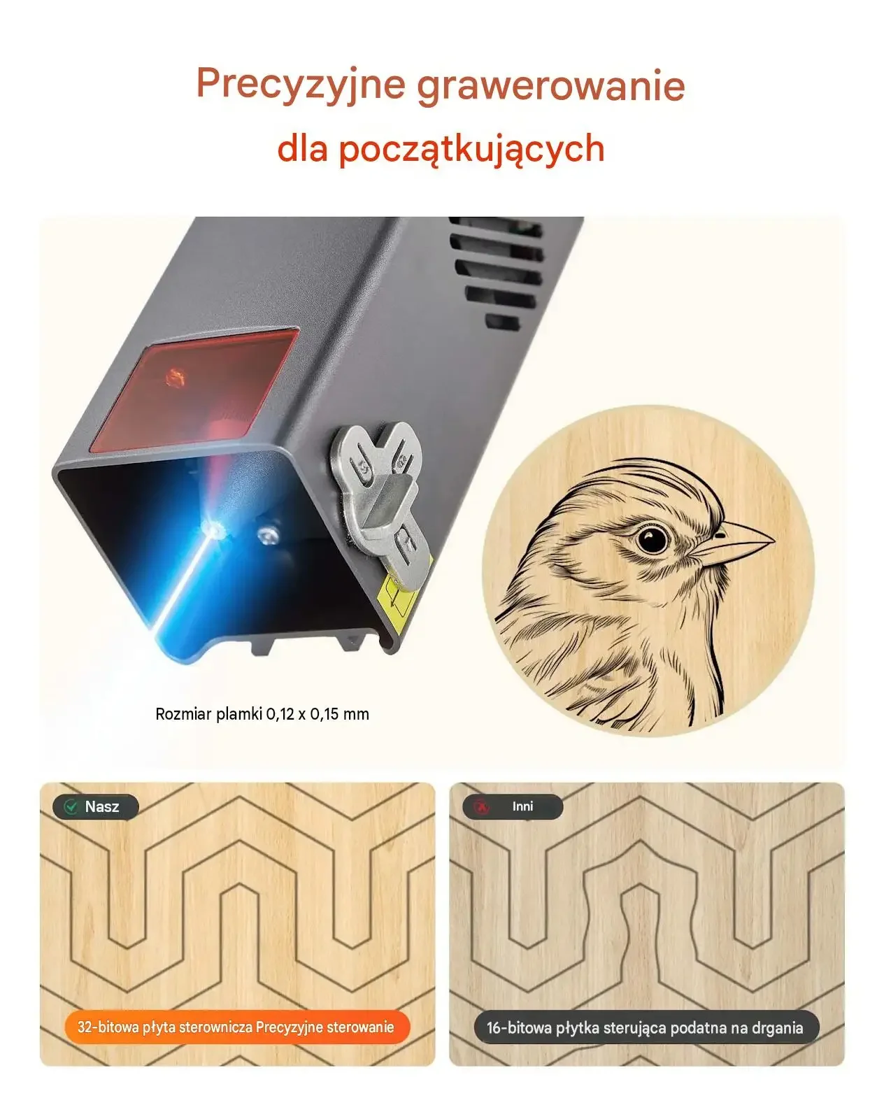 Grawerka laserowa ploter wycinarka drewno skóra 20 W 300 mm 300 mm premium - obrazek 4