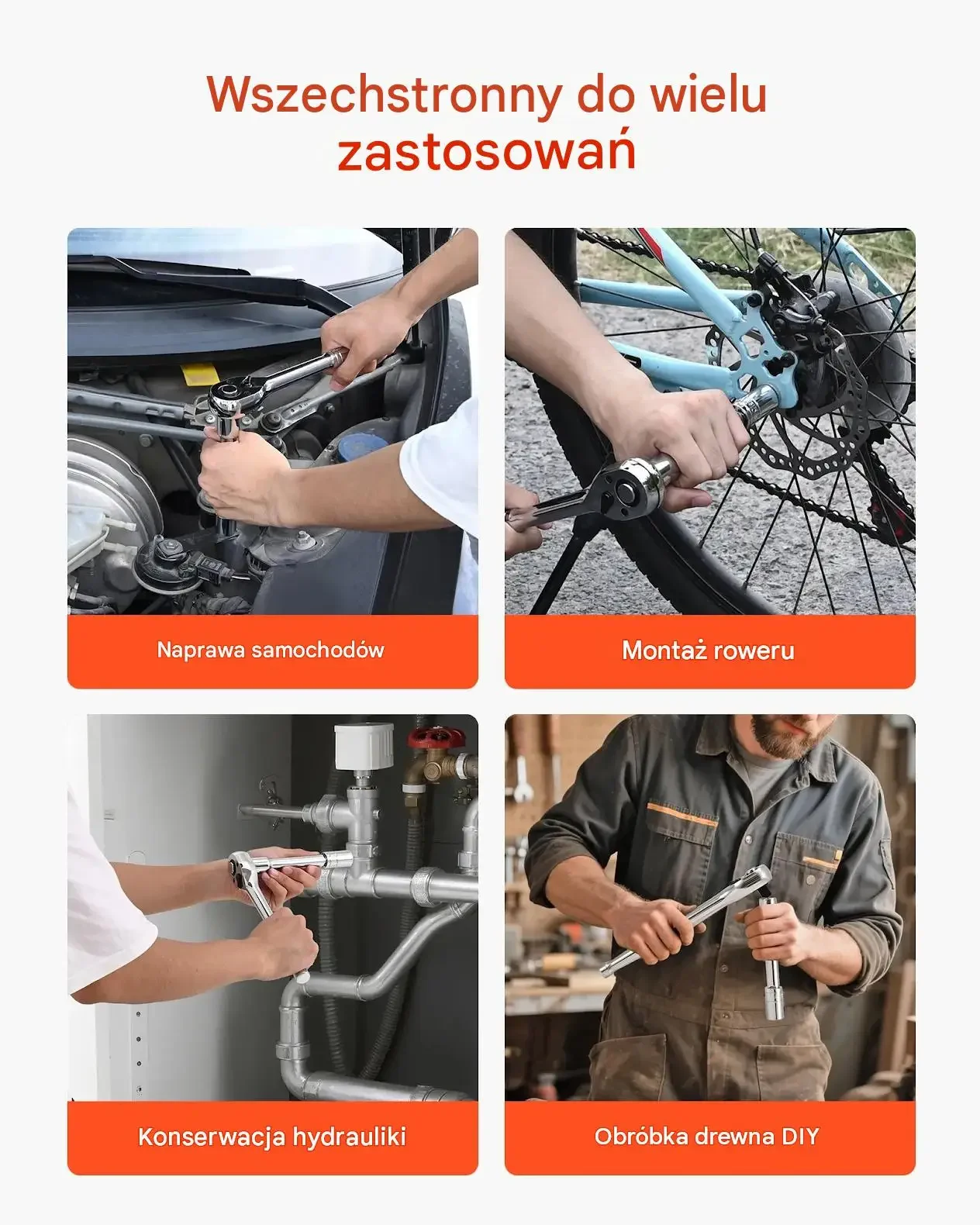 Zestaw kluczy nasadowych 149 sztuk mocna stal CR-V 9,5 6,4 12,7 mm walizka - obrazek 6