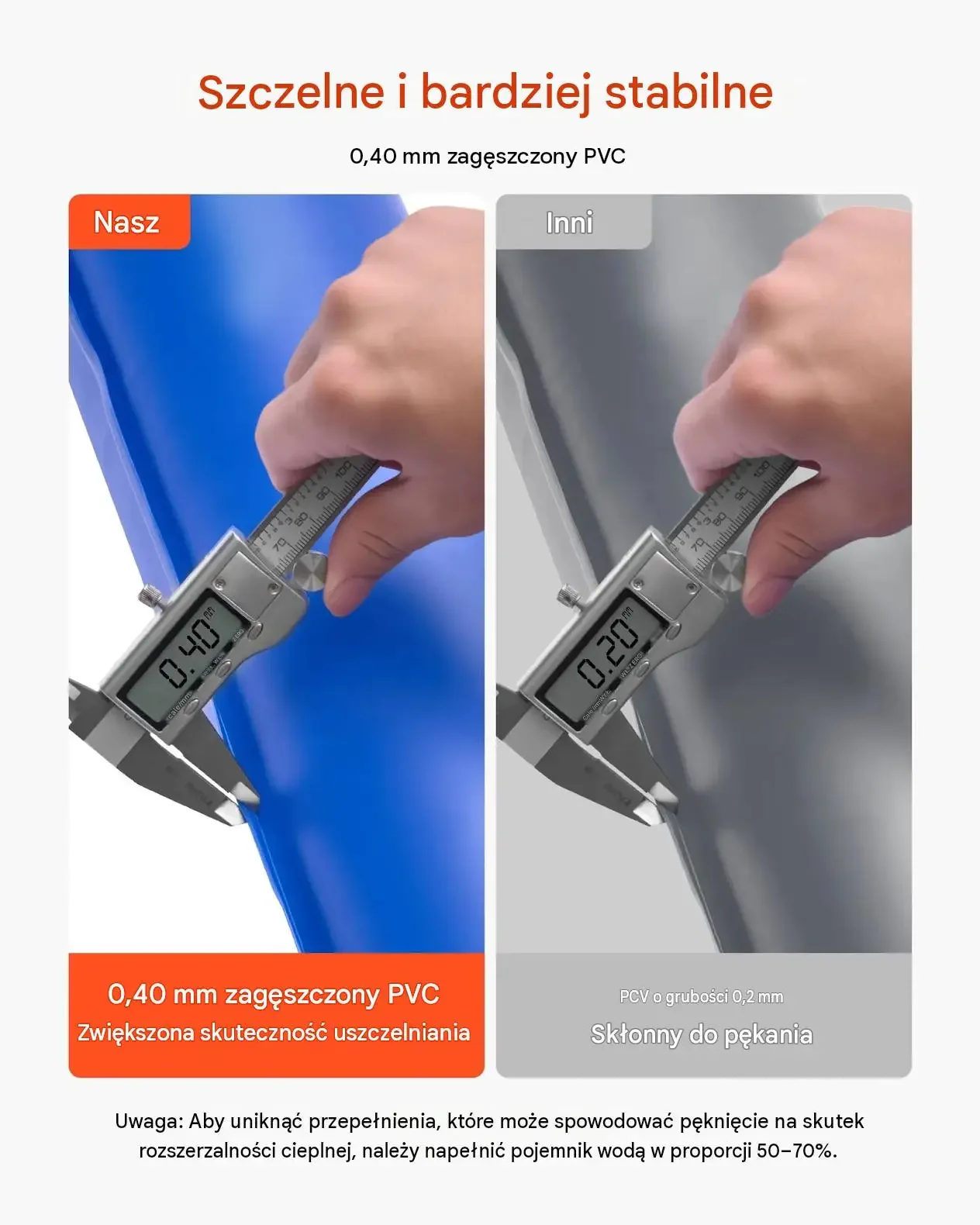 Szczelne worki wodne obciążniki basenowe zima 2380 mm zestaw 12 szt PVC - obrazek 4
