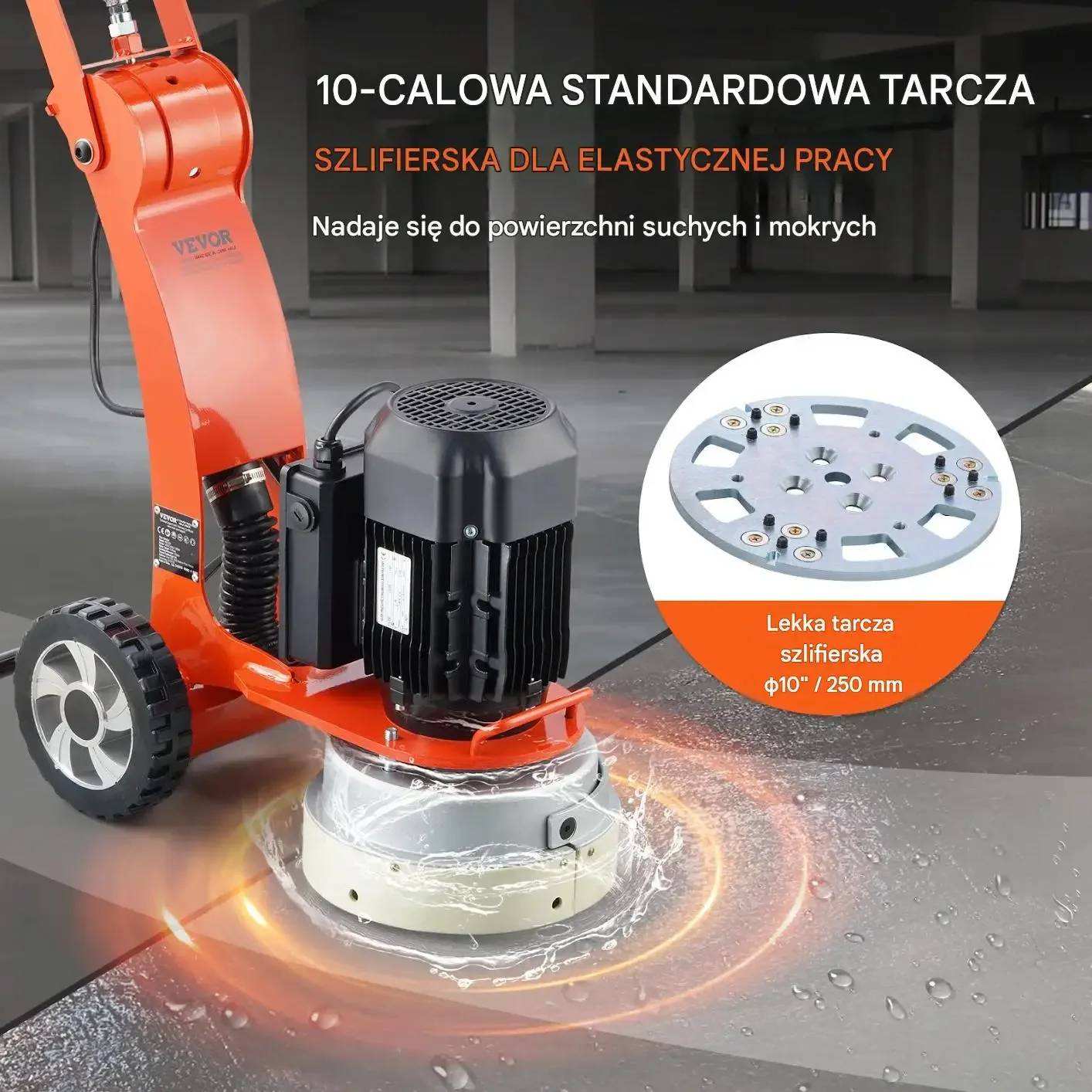 Szlifierka posadzek betonowych polerka mocna 10 cali 1430 obr/min regulacja - obrazek 4