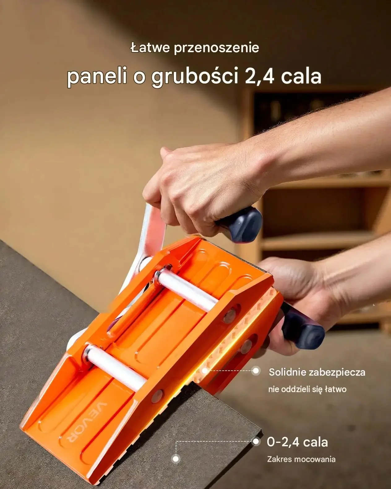 Chwytaki płyt dwuręczne mocne max 300 kg 2 sztuki stal aluminium 0–60 mm - obrazek 4