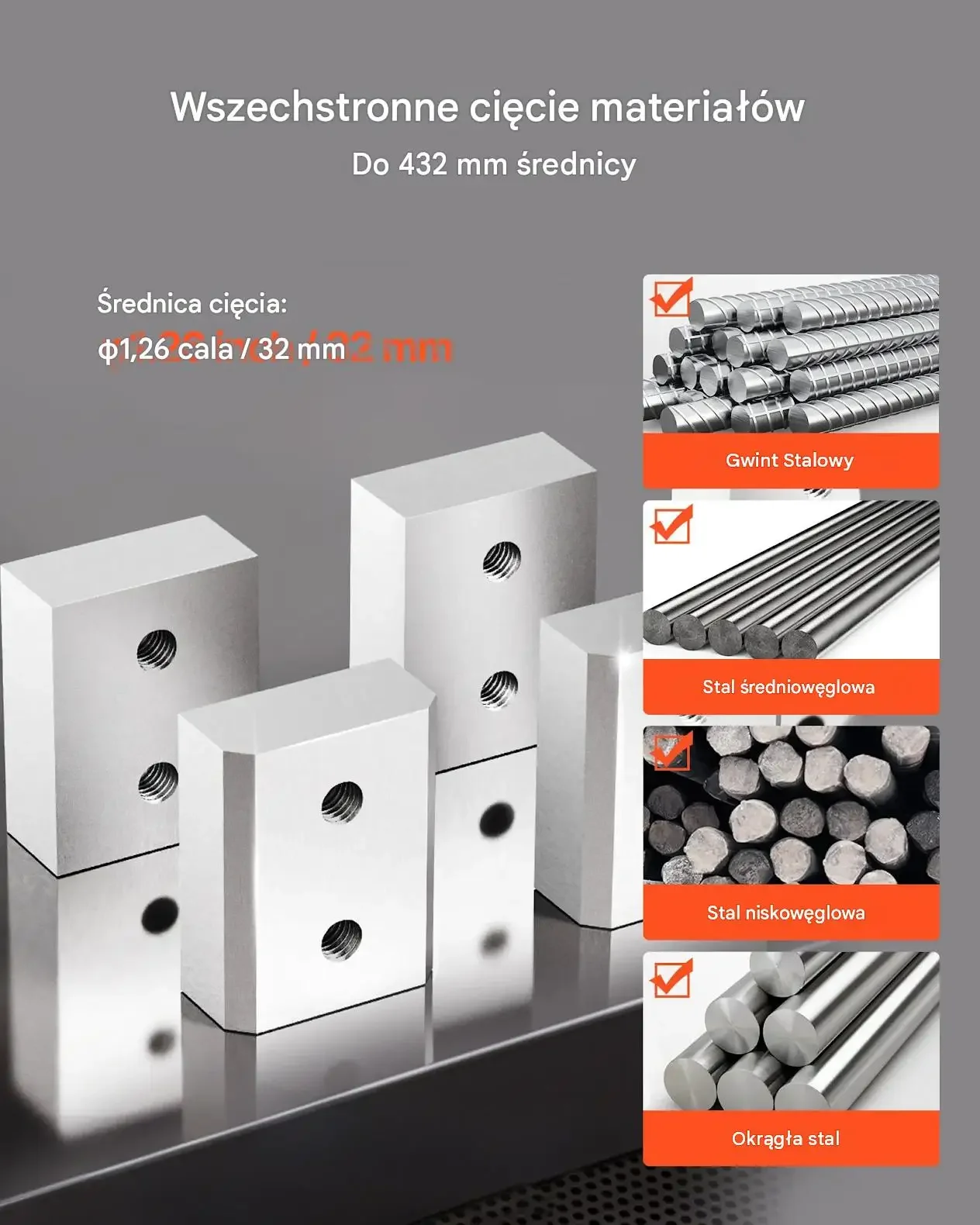 Noże przecinarki prętów zbrojenia ostrza szczęki 32 mm zestaw 6 szt premium - obrazek 3