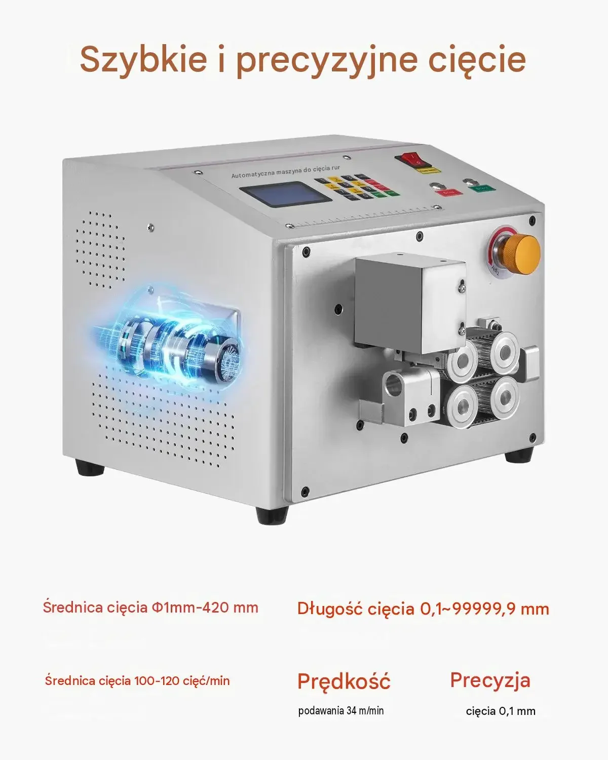 Automatyczna przecinarka rurek koszulek termokurczliwych gilotynek 500 W - obrazek 2