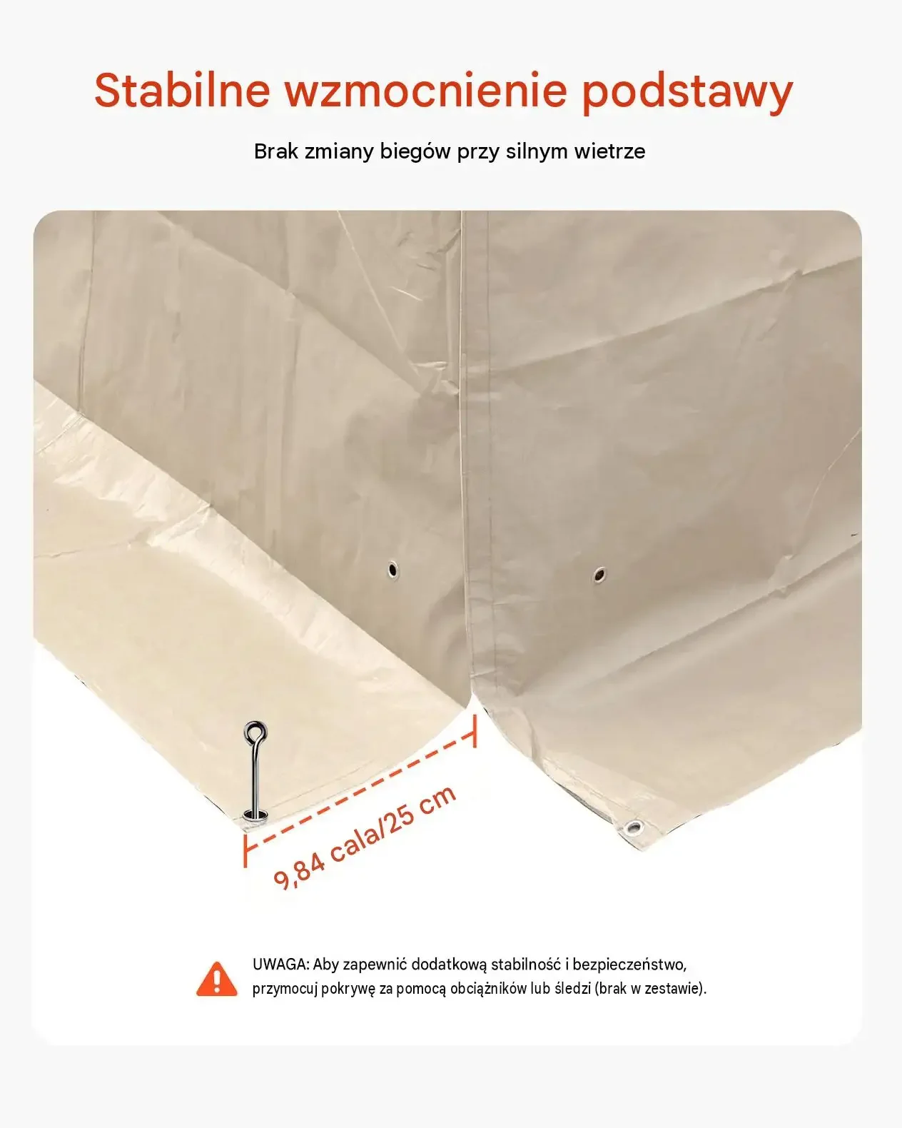 Wodoodporny pokrowiec altana ogrodowa pawilon okna 3.68 x 6.11 m PE mocny - obrazek 4