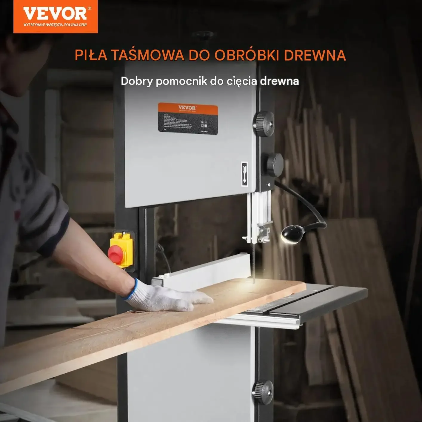 Piła taśmowa stołowa mocna 370 W 245 mm 160 mm 2 biegi stojak 730 m min - obrazek 3