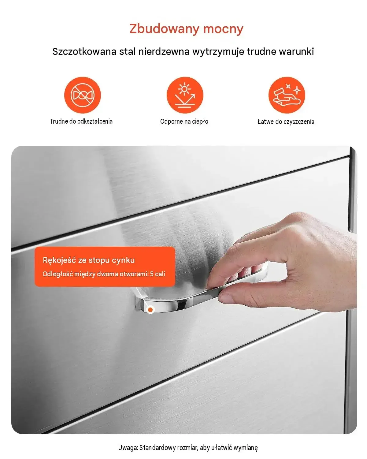 Szuflady grillowe mocna stal nierdzewna 3 szuflady potrójny dostęp BBQ inox - obrazek 4