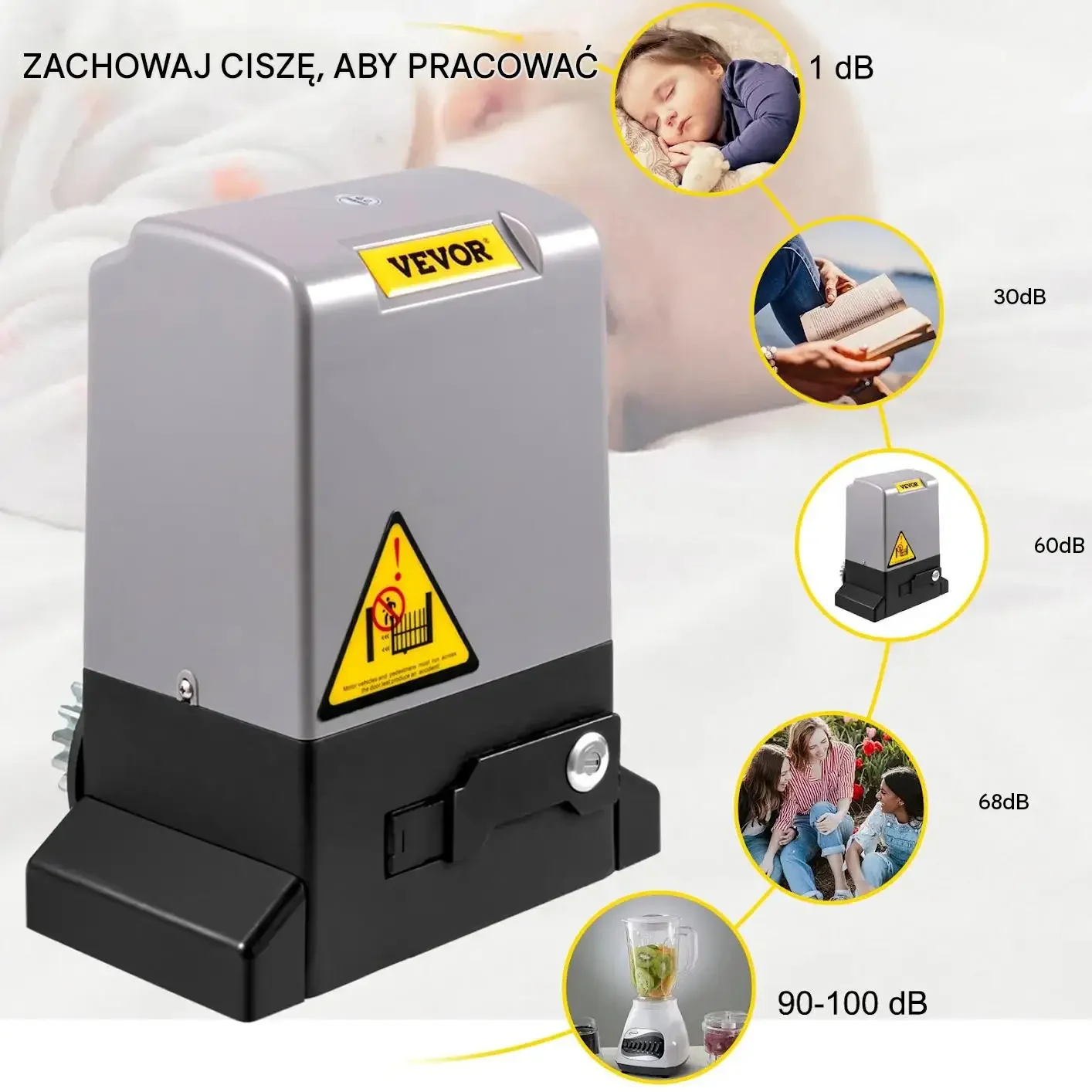 Napęd bramy przesuwnej 1800 kg 750 W premium 12 m piloty 30 m aplikacja ABS - obrazek 6