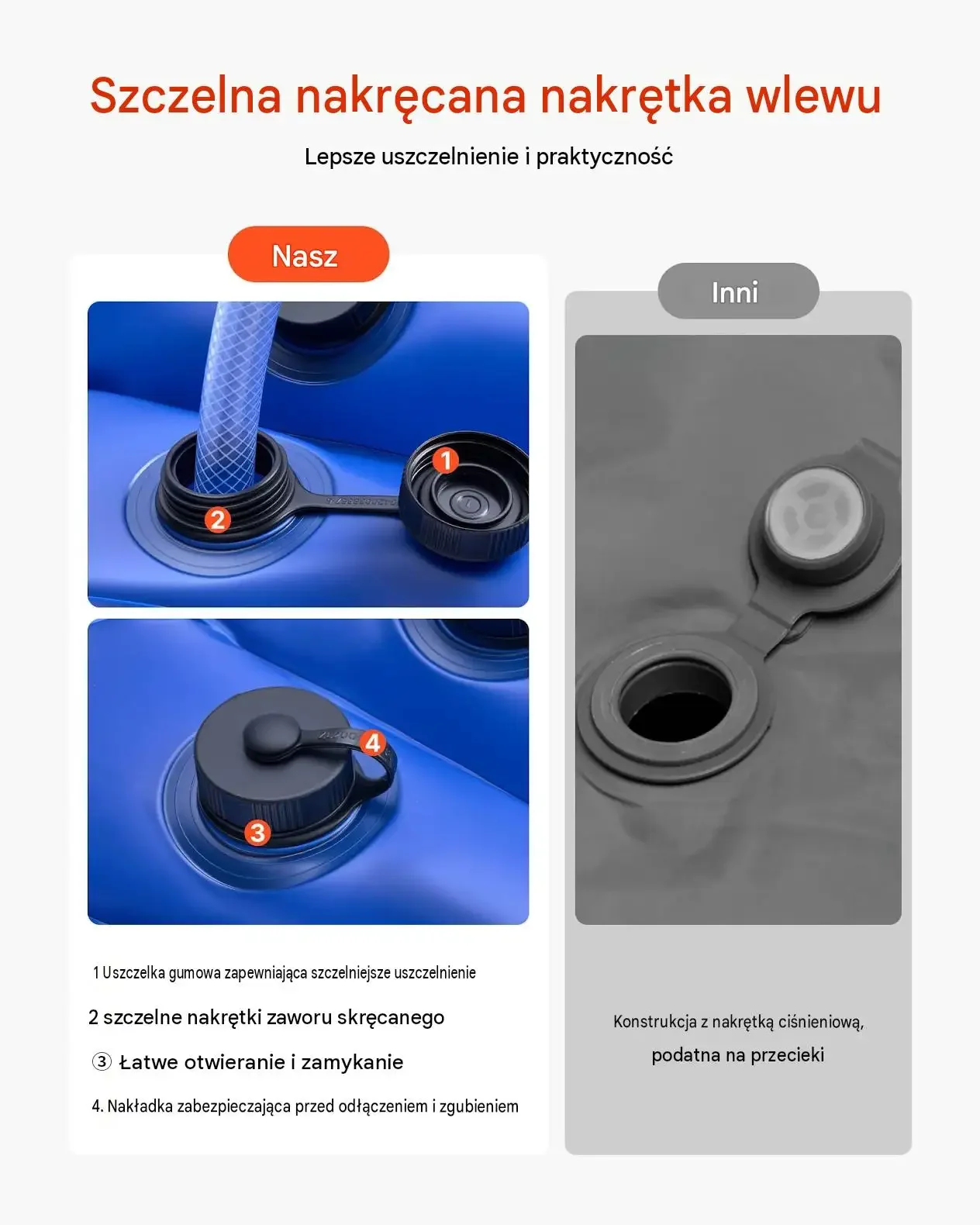 Szczelne worki wodne obciążniki basenowe zima 2380 mm zestaw 12 szt PVC - obrazek 6