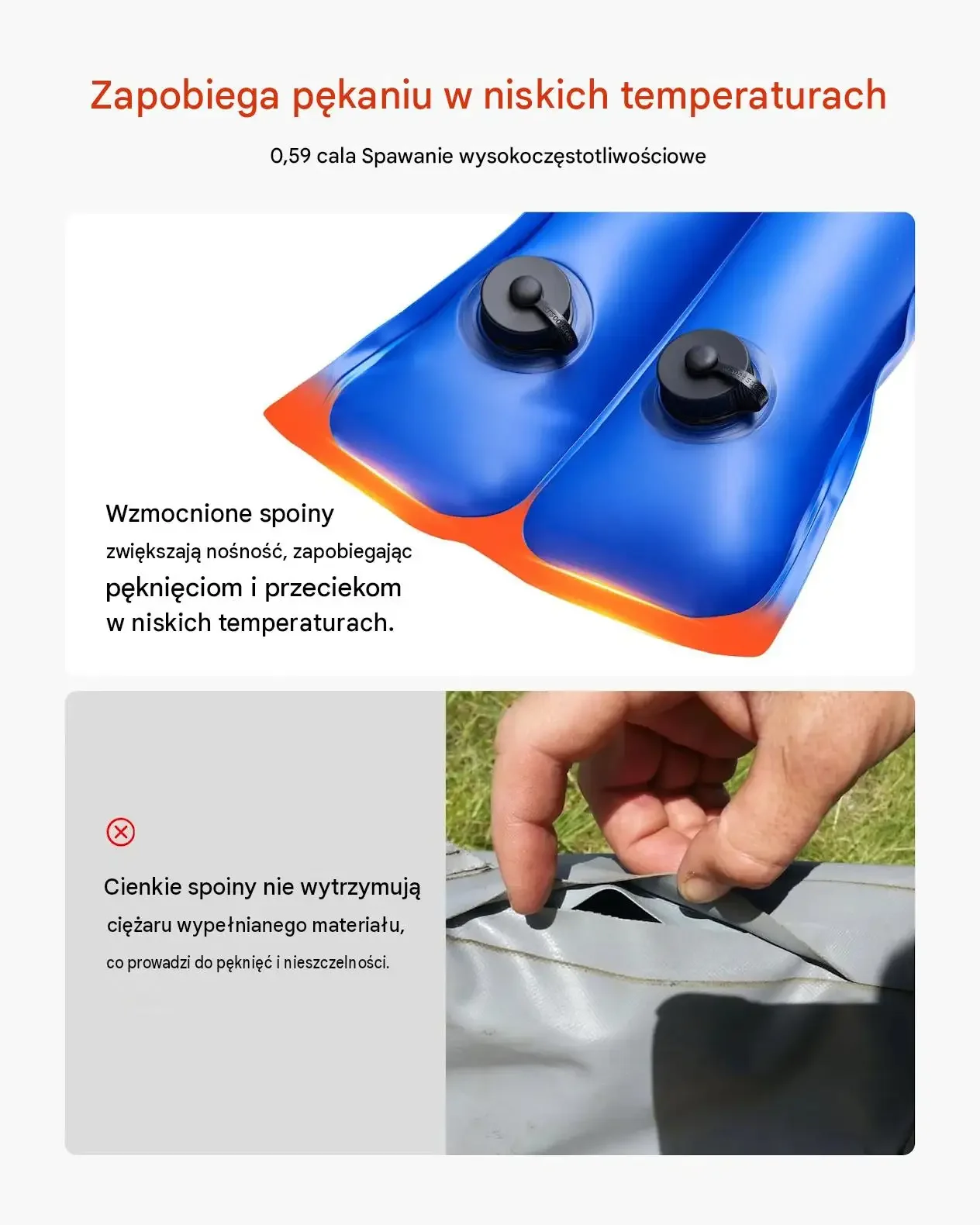 Szczelne worki wodne obciążniki basenowe zima 2380 mm zestaw 12 szt PVC - obrazek 5