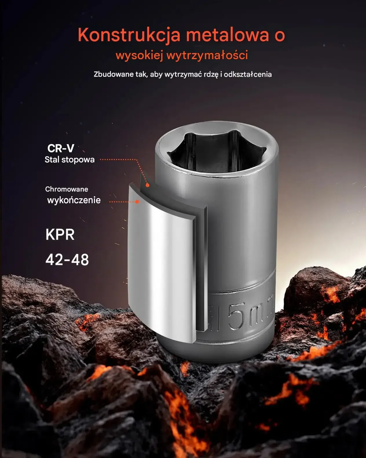 Zestaw kluczy nasadowych 149 sztuk mocna stal CR-V 9,5 6,4 12,7 mm walizka - obrazek 2