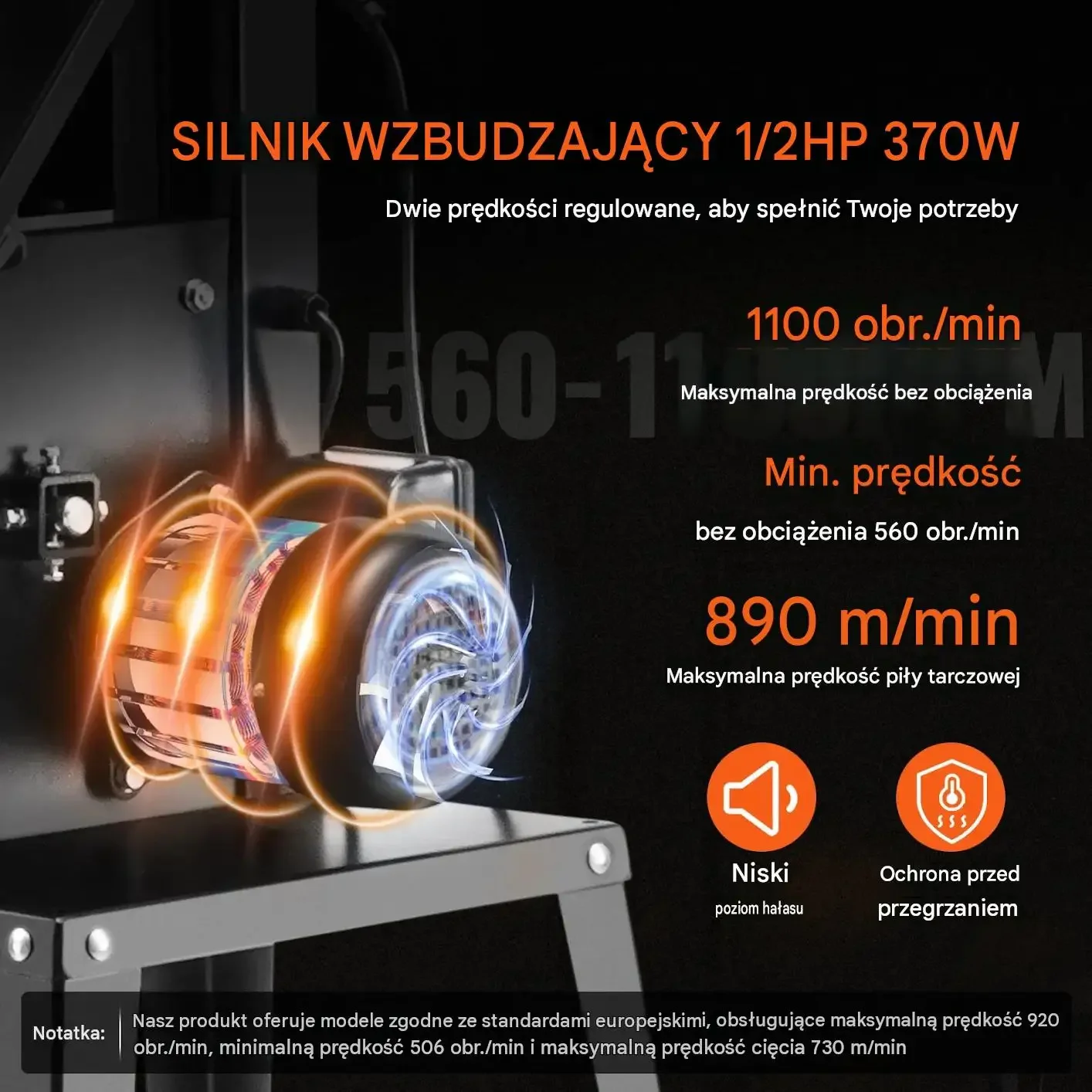 Piła taśmowa stołowa mocna 370 W 245 mm 160 mm 2 biegi stojak 730 m min - obrazek 6