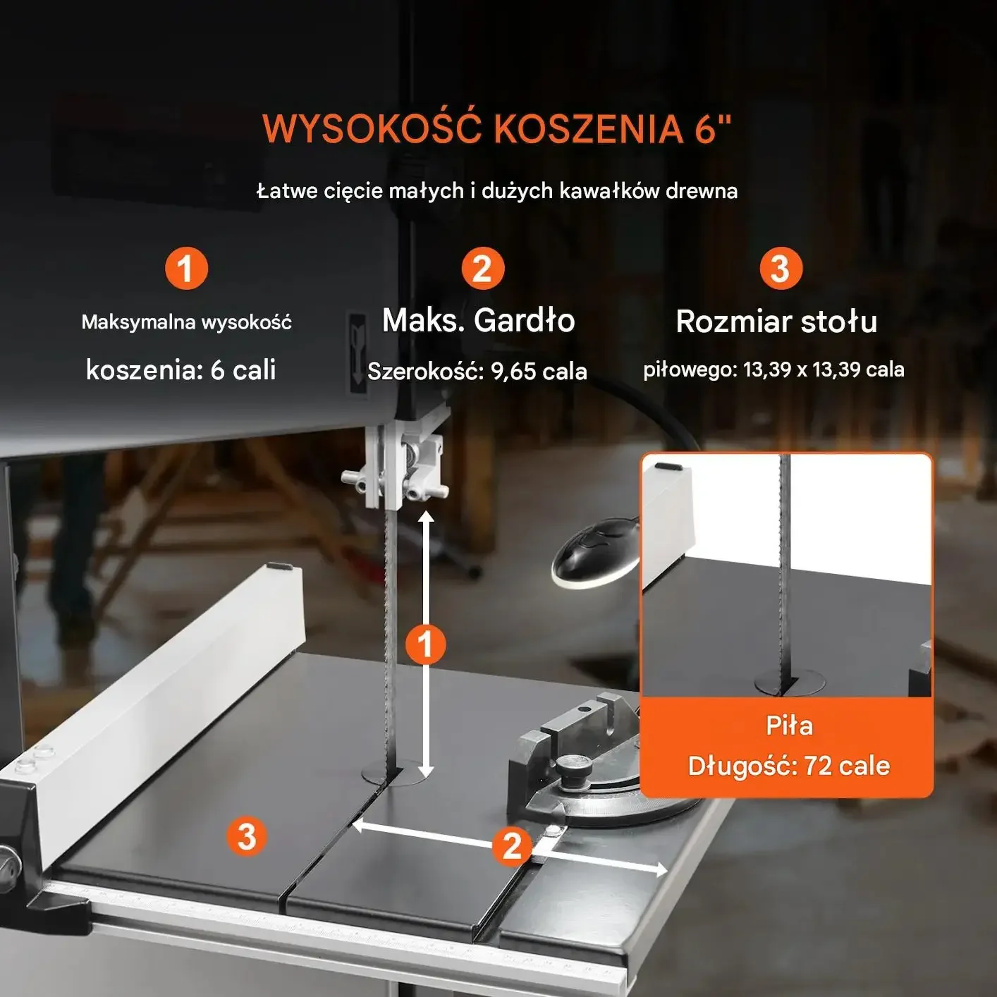 Piła taśmowa stołowa mocna 370 W 245 mm 160 mm 2 biegi stojak 730 m min - obrazek 5