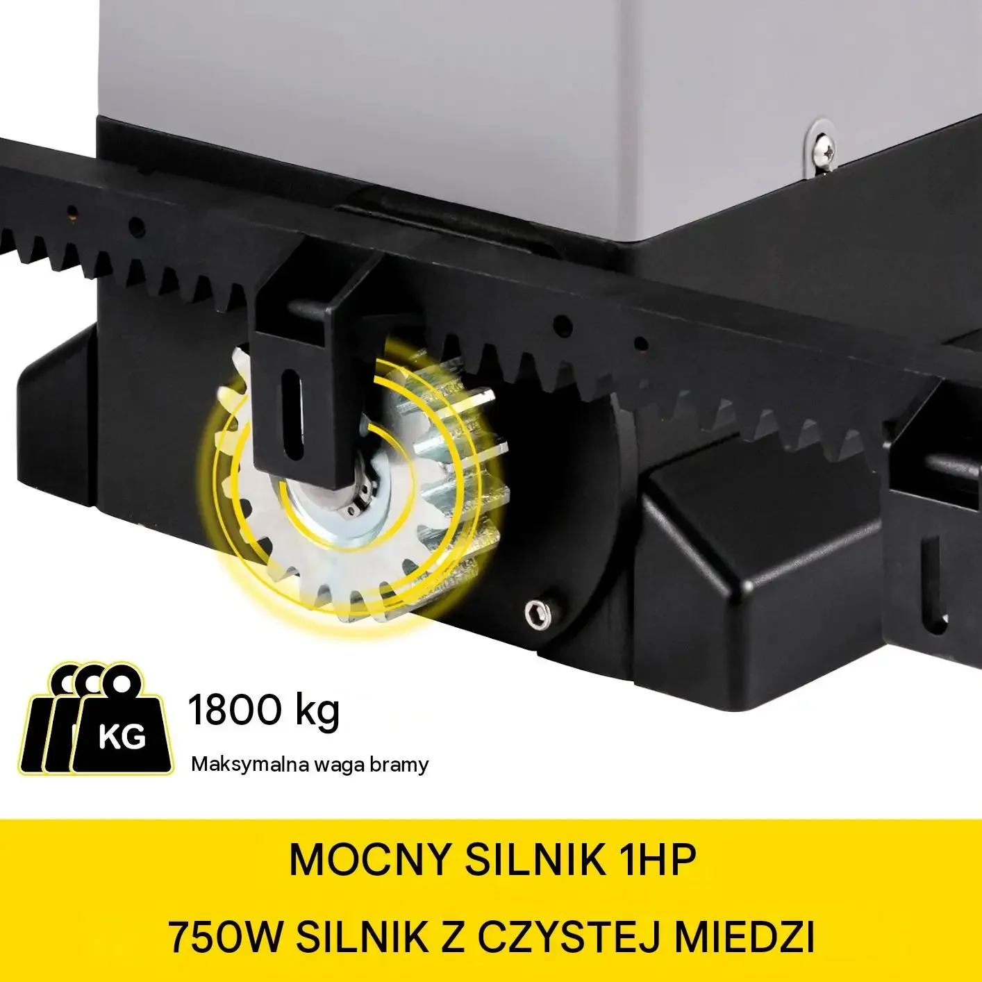 Napęd bramy przesuwnej 1800 kg 750 W premium 12 m piloty 30 m aplikacja ABS - obrazek 5
