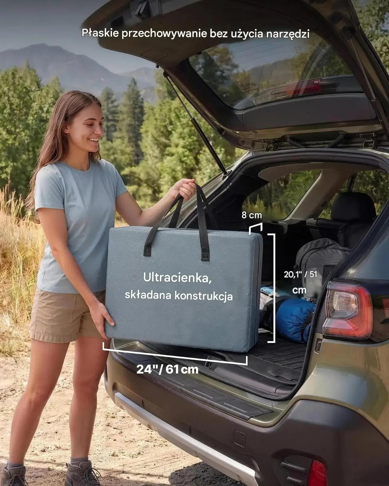 Kuchnia kempingowa składana premium szafka 3 półki blat MDF 30 kg przenośna - obrazek 3