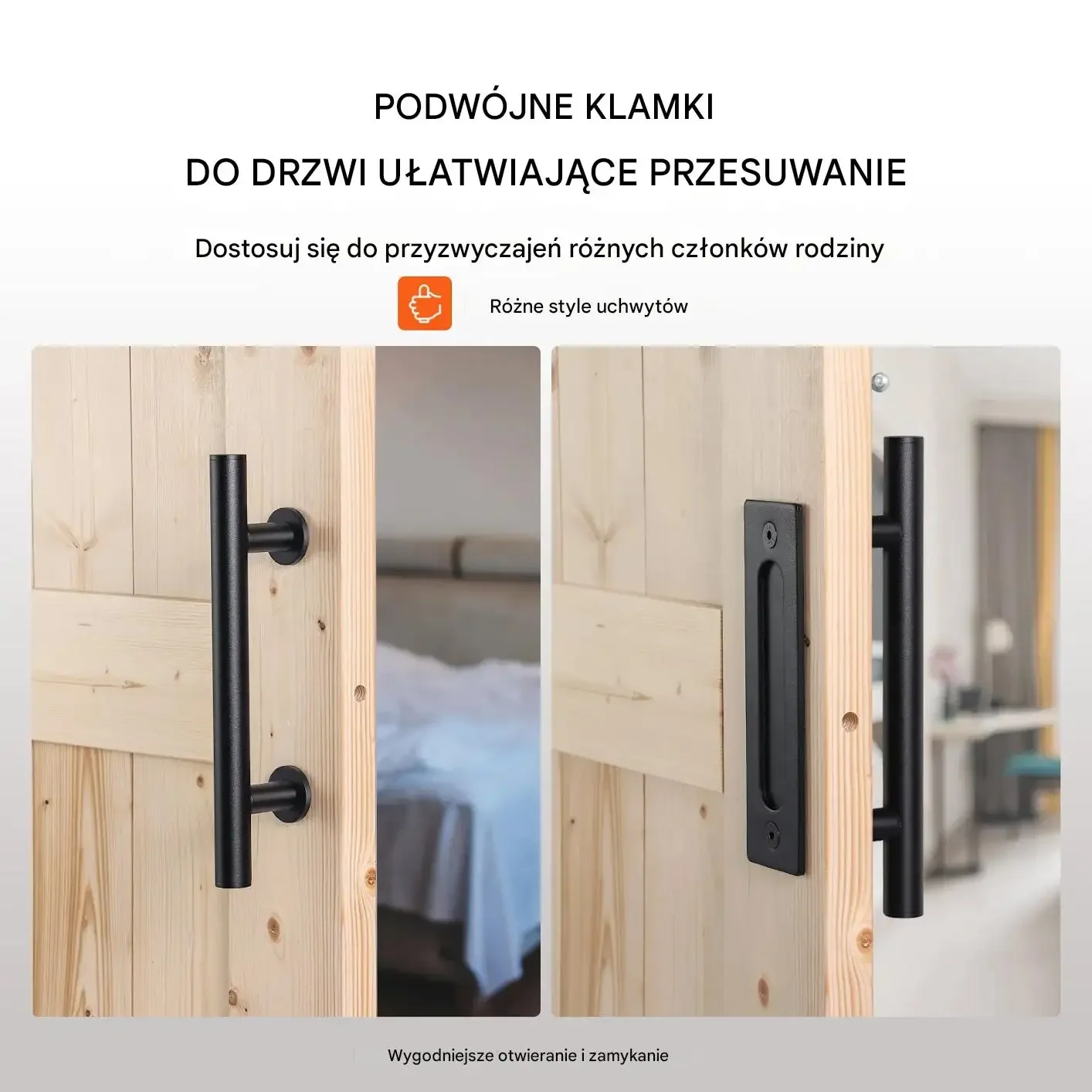 System drzwi przesuwnych 106,7x213,3 cm stalowe okucia loft - obrazek 5