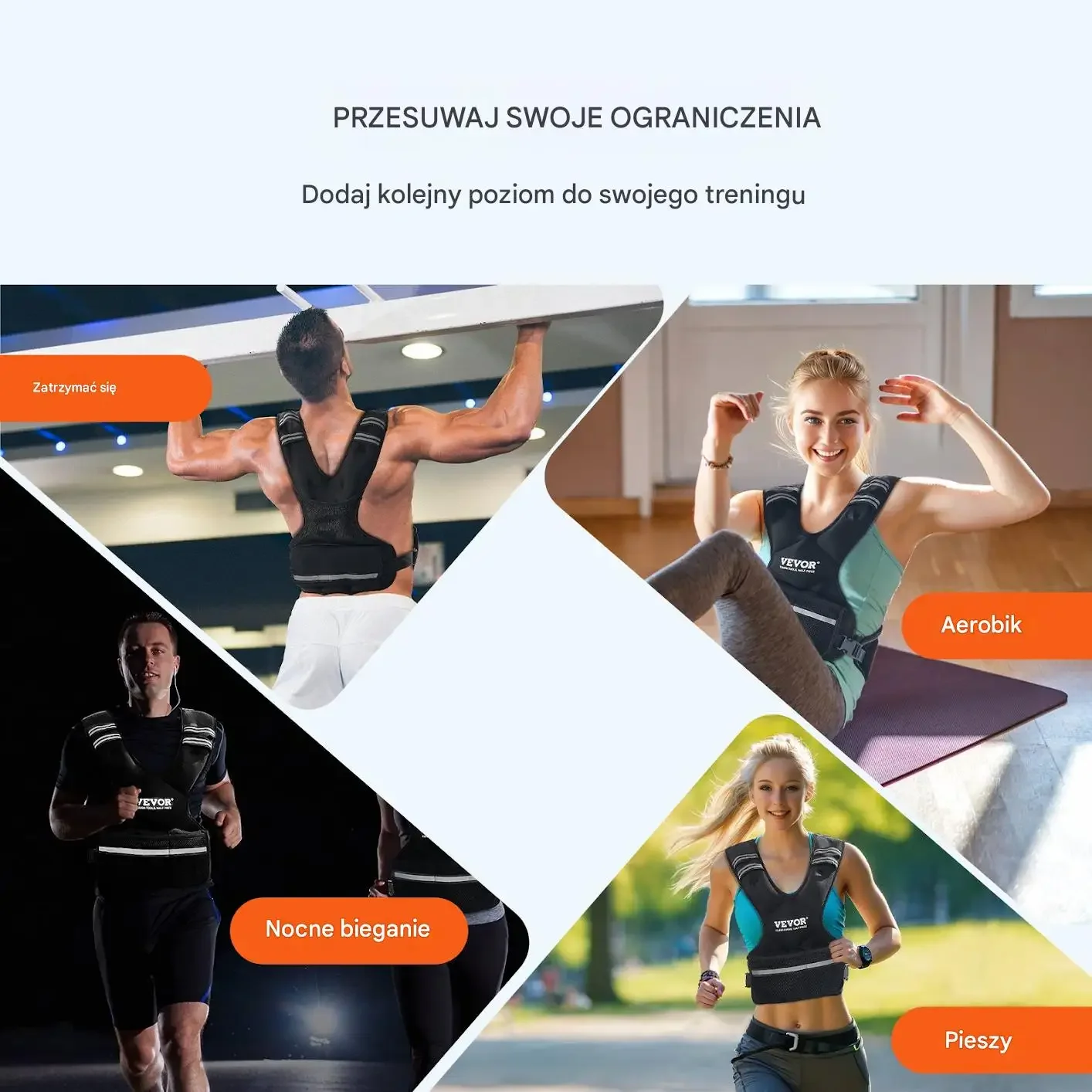 Kamizelka obciążeniowa zestaw trening biegowa 9 kg premium czarna odblask - obrazek 6