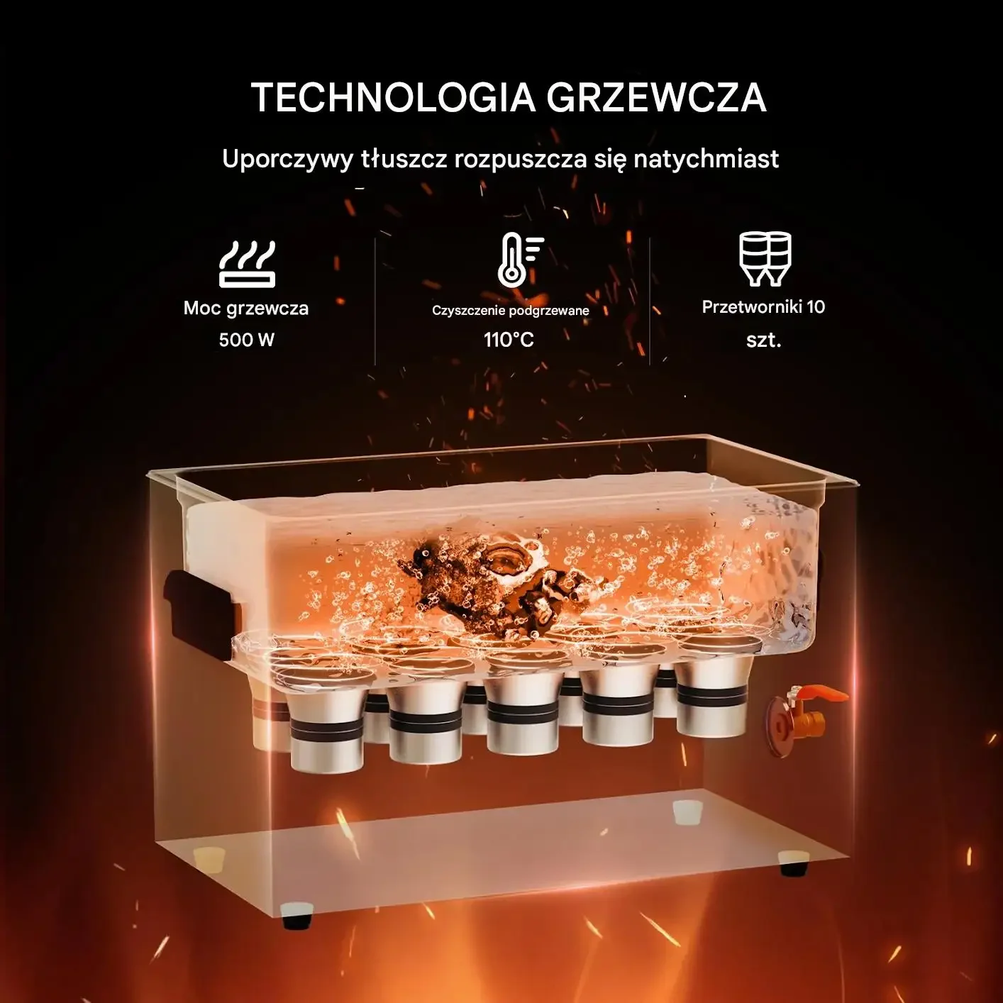 Myjka ultradźwiękowa 30 l 600 W 40 kHz gaźniki biżuteria stal mocna Premium - obrazek 3
