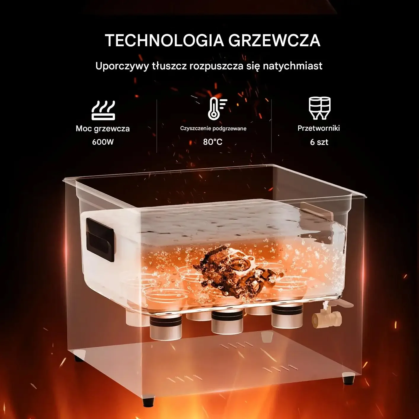 Myjka Ultradźwiękowa 15L 360W Podgrzewanie Timer Wanienka Ultradźwiękowa - obrazek 3
