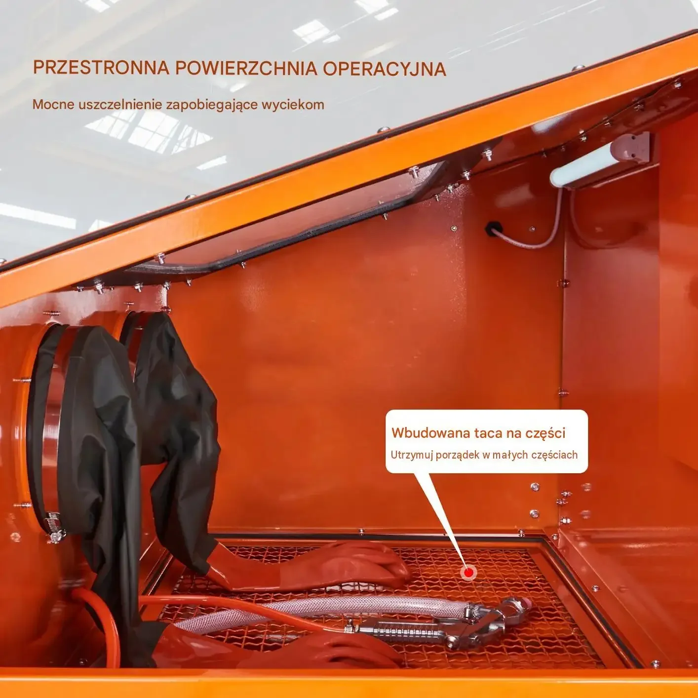 Kabina piaskarska 90 galonów premium odpylacz 1,8 galona 4 dysze 40-120 PSI - obrazek 6
