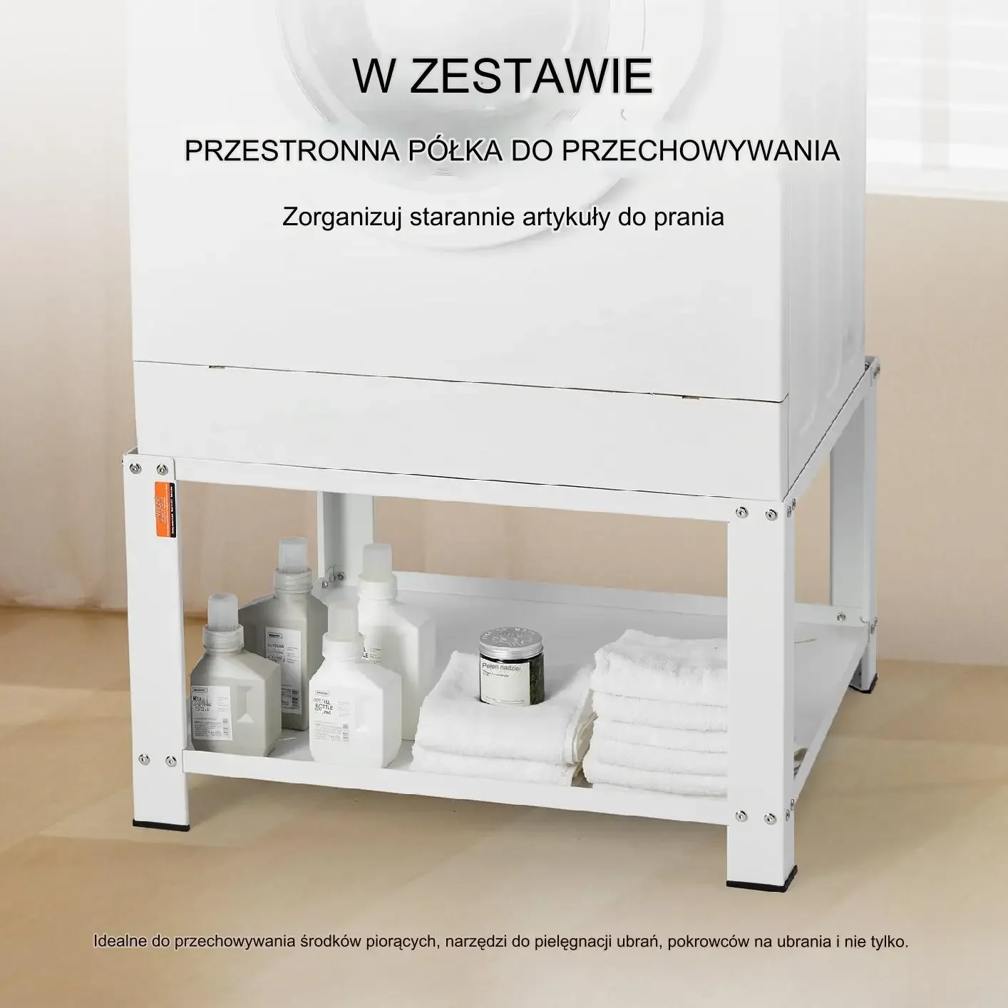 Podstawa pod pralkę suszarkę AGD z półką - obrazek 4