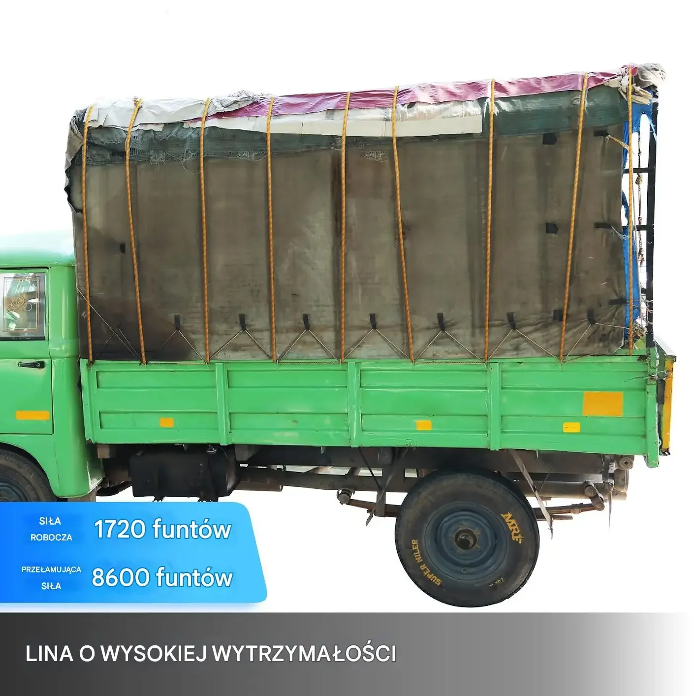 Lina poliestrowa pleciona 14mm 61m 500kg wytrzymała do żeglarstwa - obrazek 3