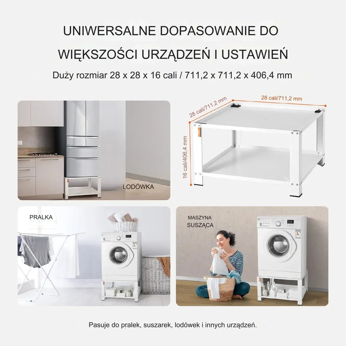 Podstawa pod pralkę suszarkę AGD z półką - obrazek 5