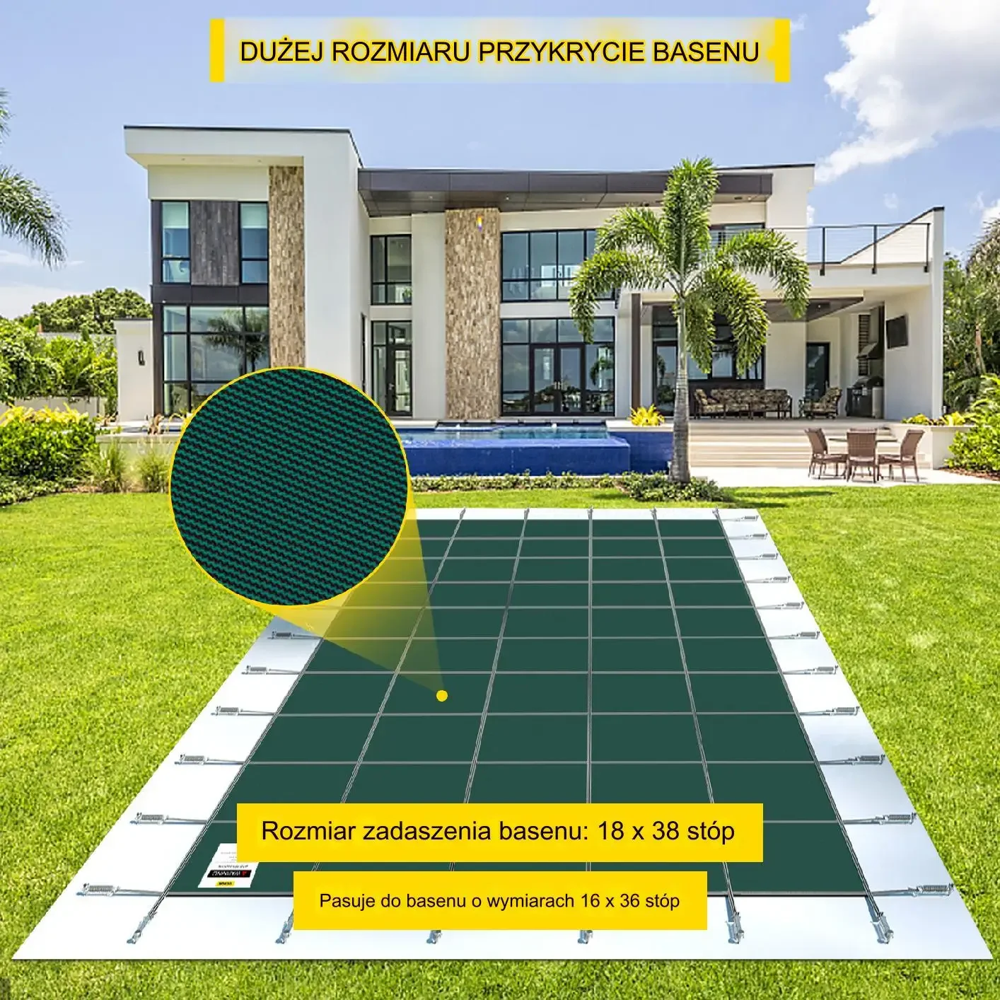 Pokrywa basenowa zimowa PP 5,48 x 10,36 m bezpieczna odporna UV premium - obrazek 7