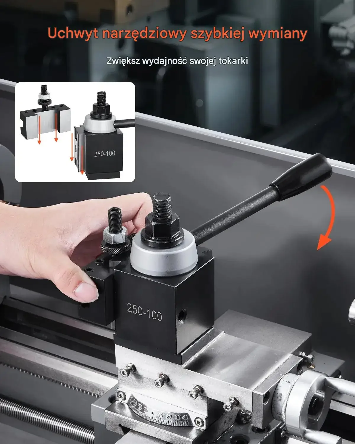 Uchwyty tokarskie Quick Change 8 szt czarne premium tokarka 152 mm stal CNC - obrazek 6