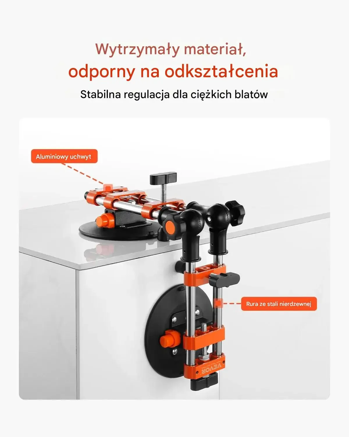 Przyssawki pozycjonujące podnośnik próżniowy zestaw 15 cm montaż szkło - obrazek 4