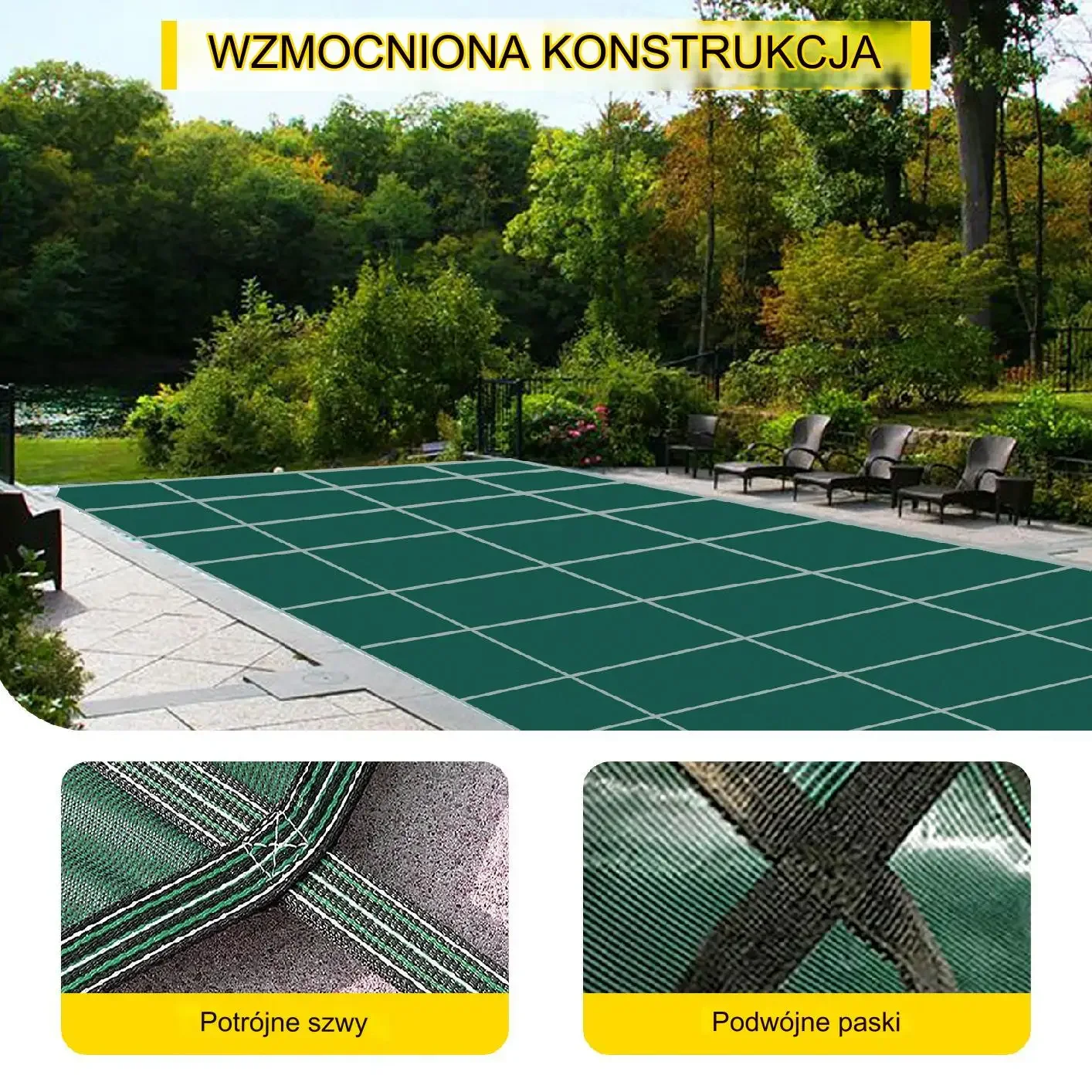 Pokrywa basenowa zimowa PP 5,48 x 10,36 m bezpieczna odporna UV premium - obrazek 3