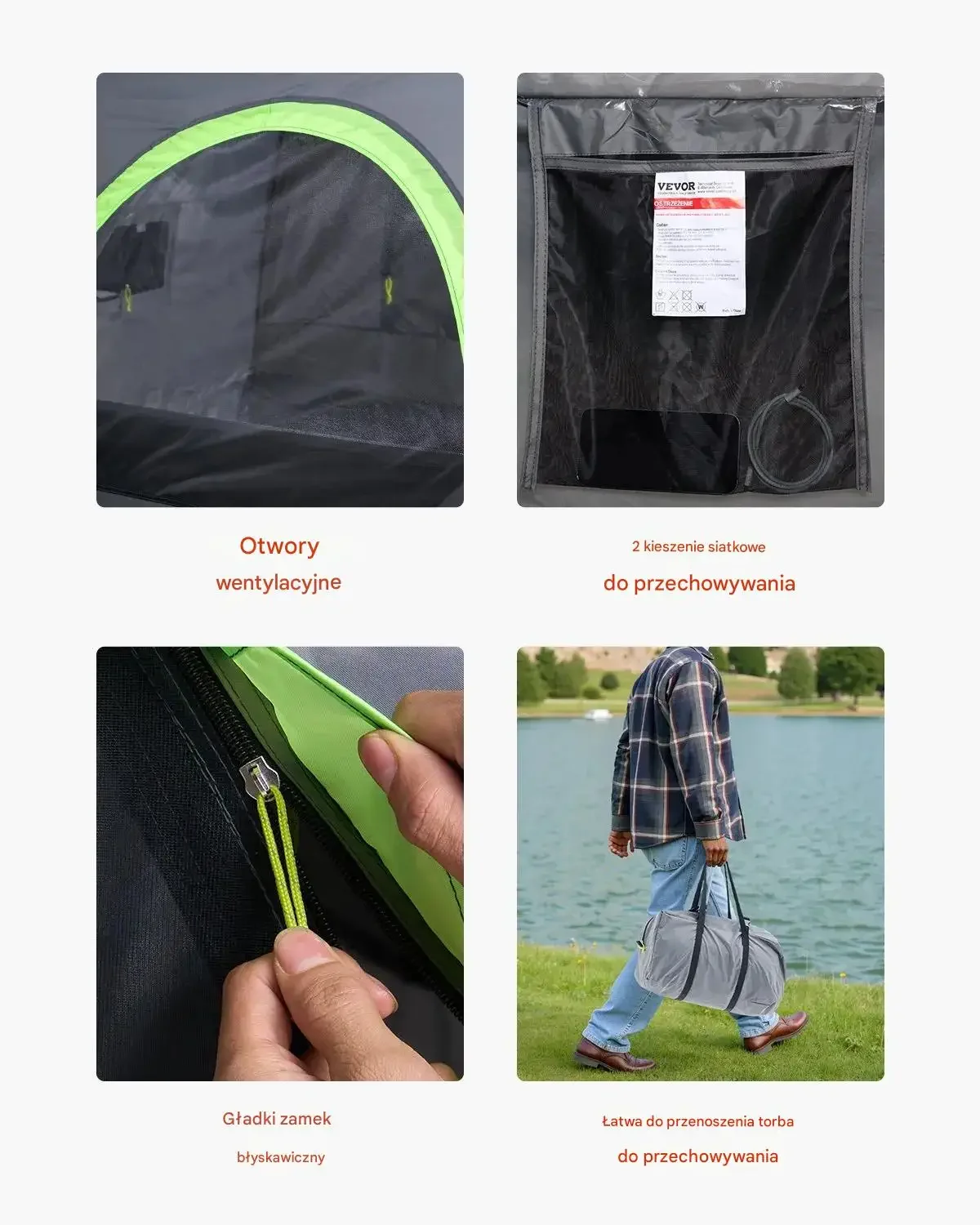 Wodoodporny namiot pickup paka kempingowy 195-204 cm 2-3 osoby mocny torba - obrazek 4
