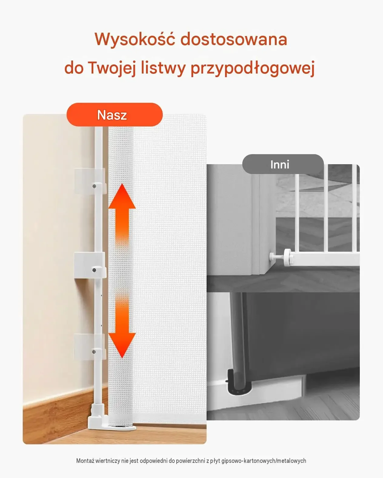 Barierka ochronna bramka dzieci psa schody zwijana 143 cm 98 cm biała - obrazek 2