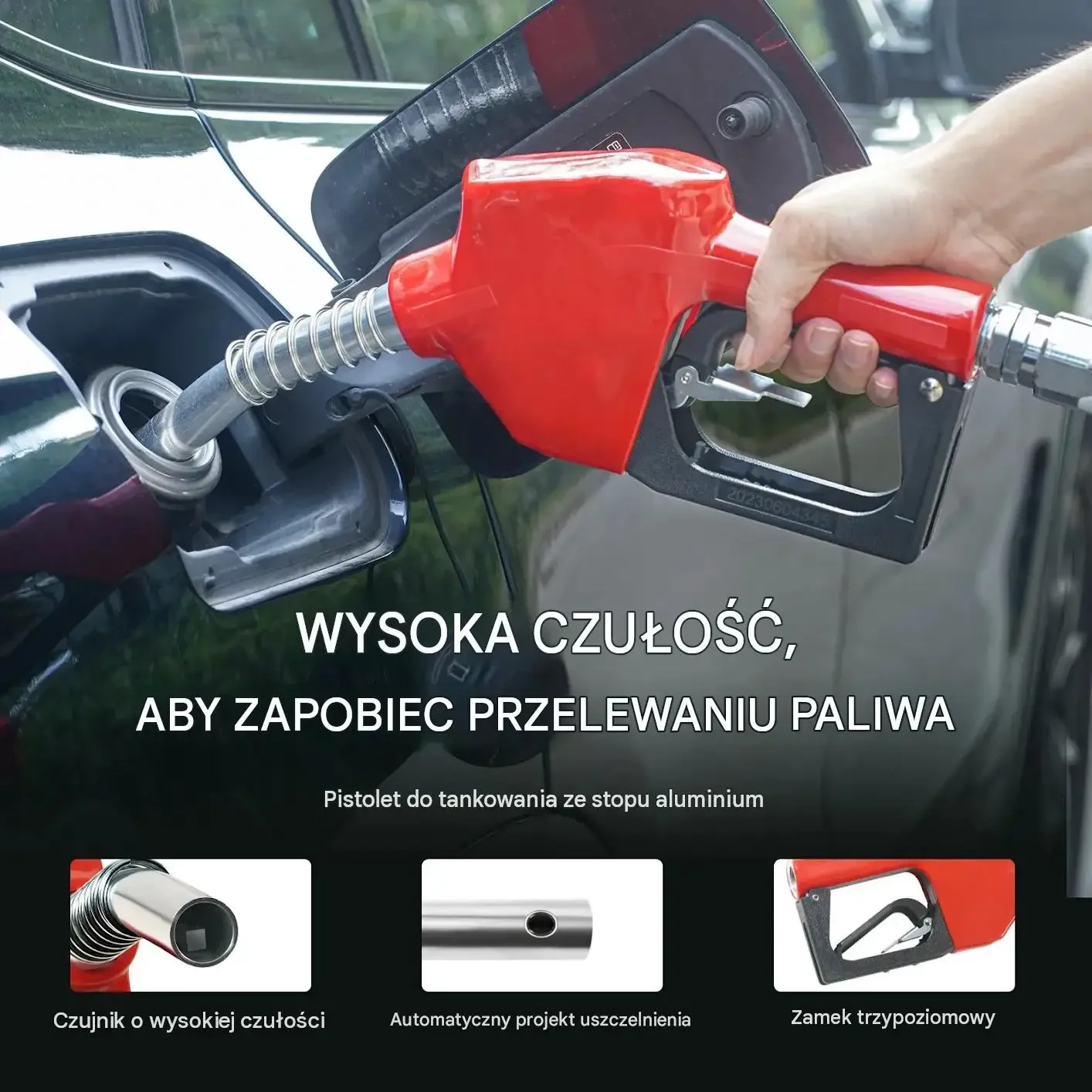 Zwijacz węża paliwowego 15,24 m czarny premium olej napędowy dysza auto - obrazek 6