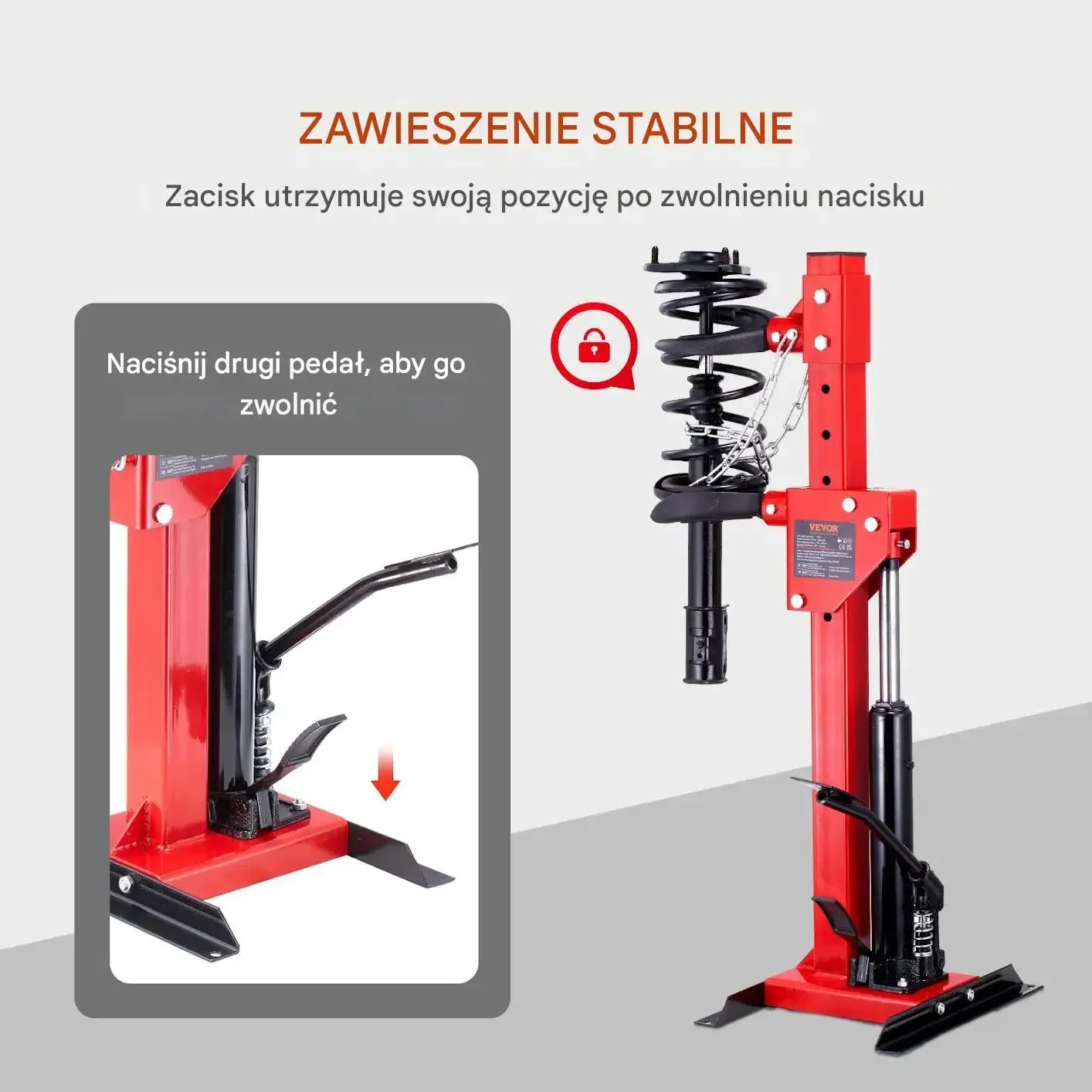 Ściągacz sprężyn amortyzatora hydrauliczny 4,5T warsztatowy - obrazek 6