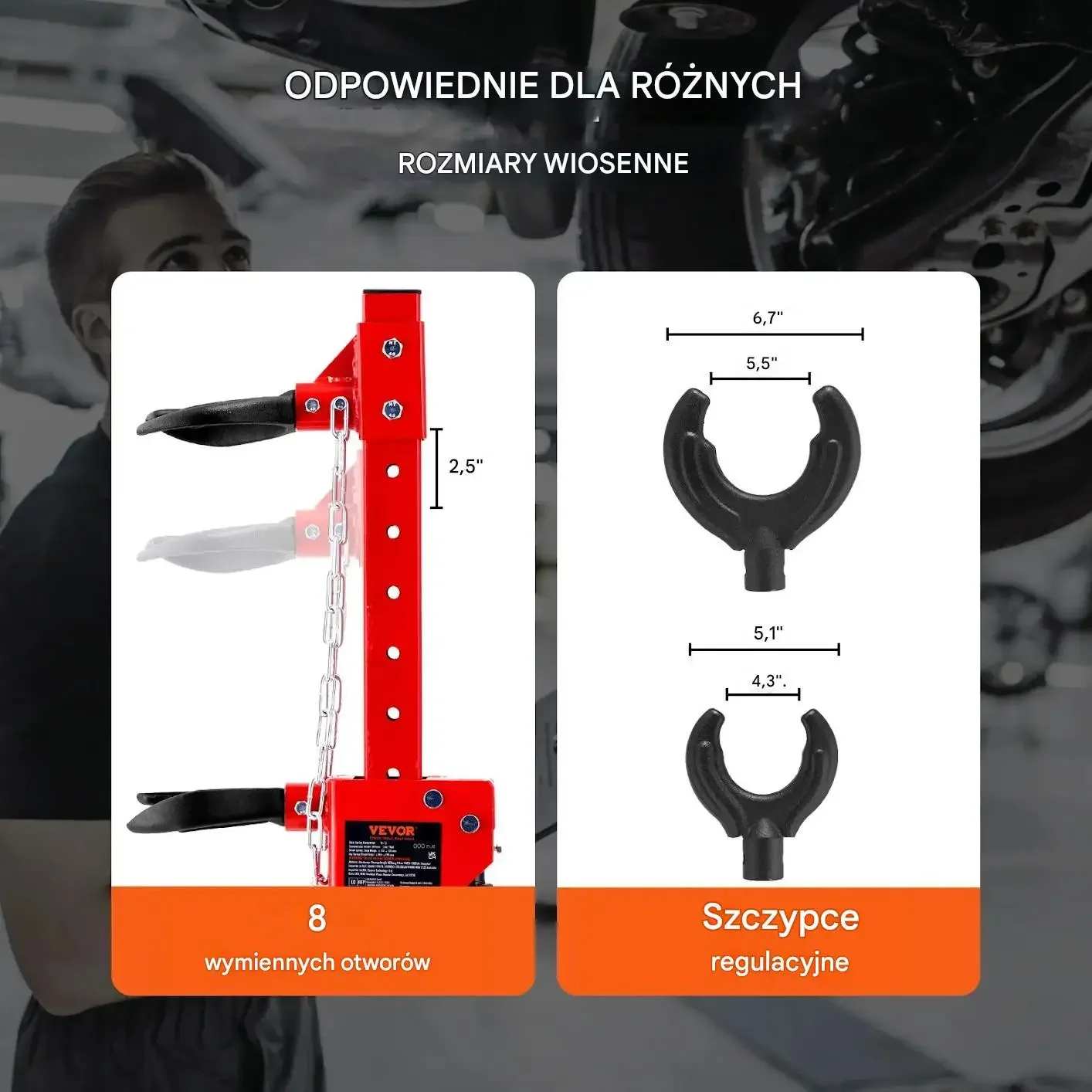 Ściągacz sprężyn amortyzatora hydrauliczny 4,5T warsztatowy - obrazek 3