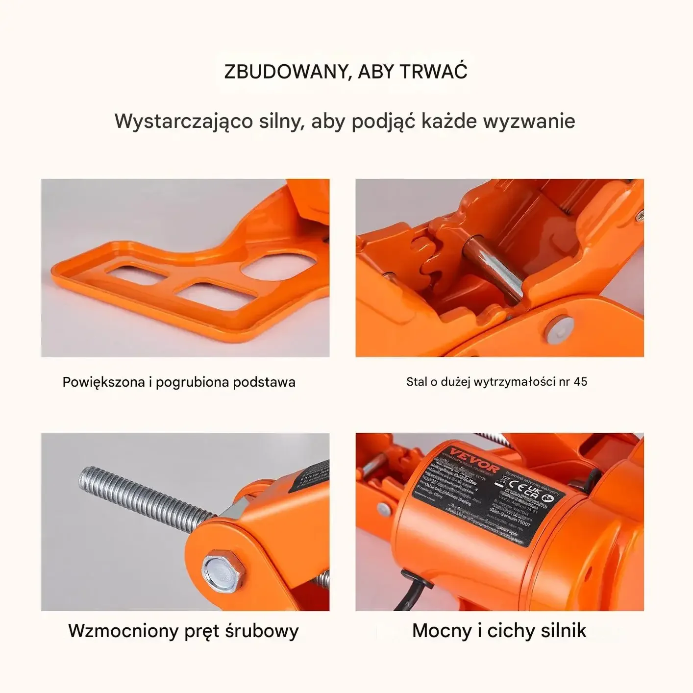 Lewarek nożycowy samochodowy 3T korba ręczna warsztatowy - obrazek 6