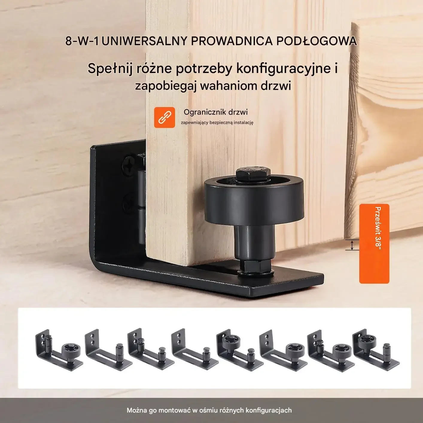 System drzwi przesuwnych 106,7x213,3 cm stalowe okucia loft - obrazek 4