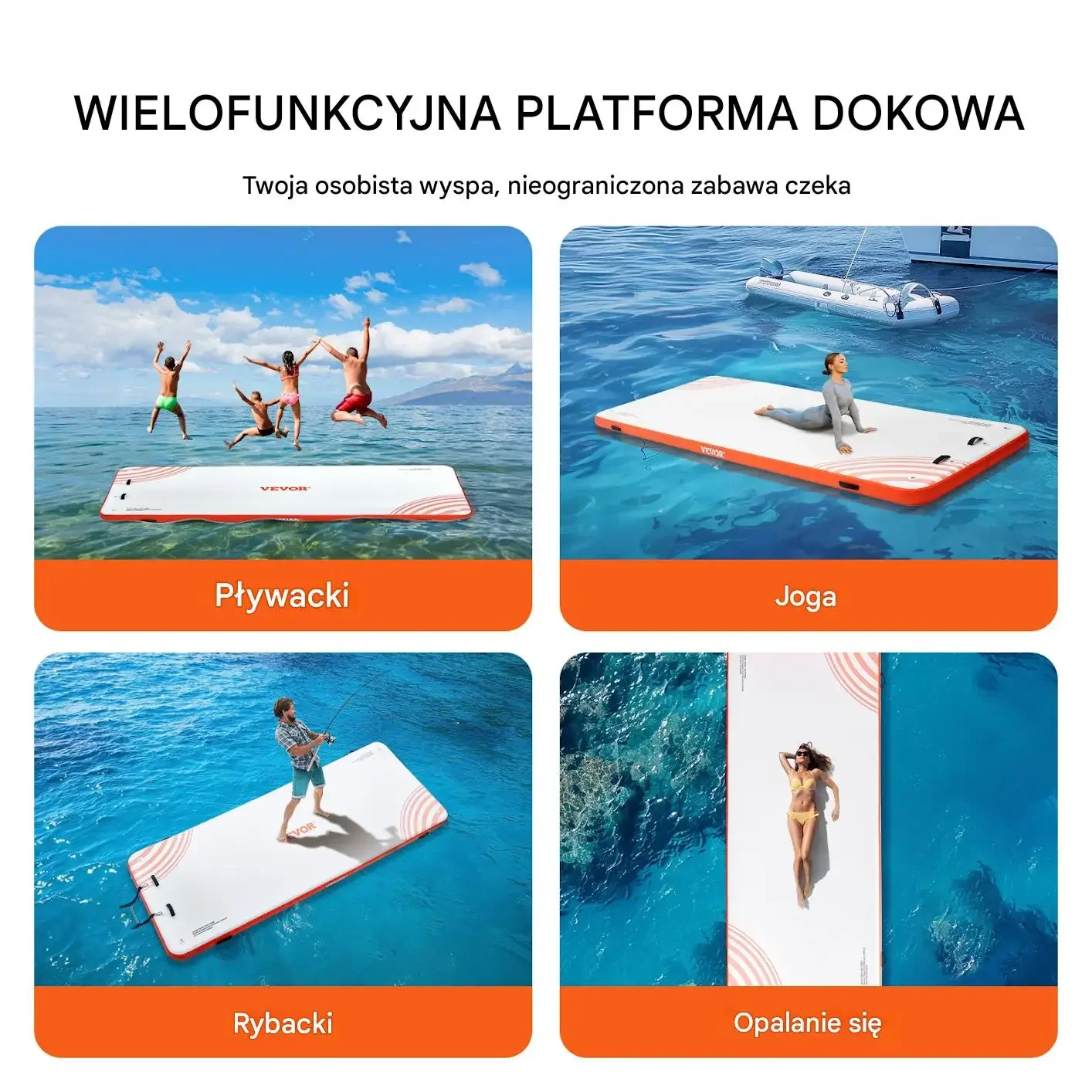 Platforma pływająca pomost mata wodna 4.57 m 1.82 m drabinka torba - obrazek 5