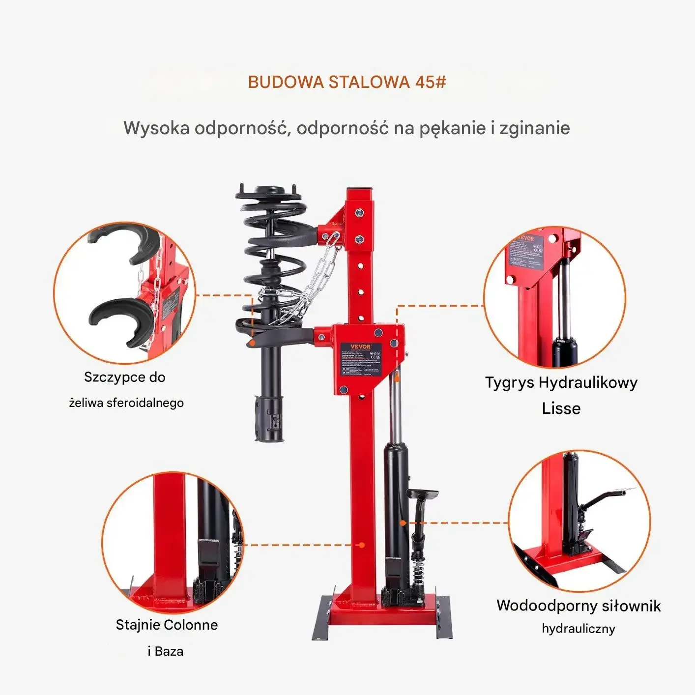 Ściągacz sprężyn amortyzatora hydrauliczny 4,5T warsztatowy - obrazek 2