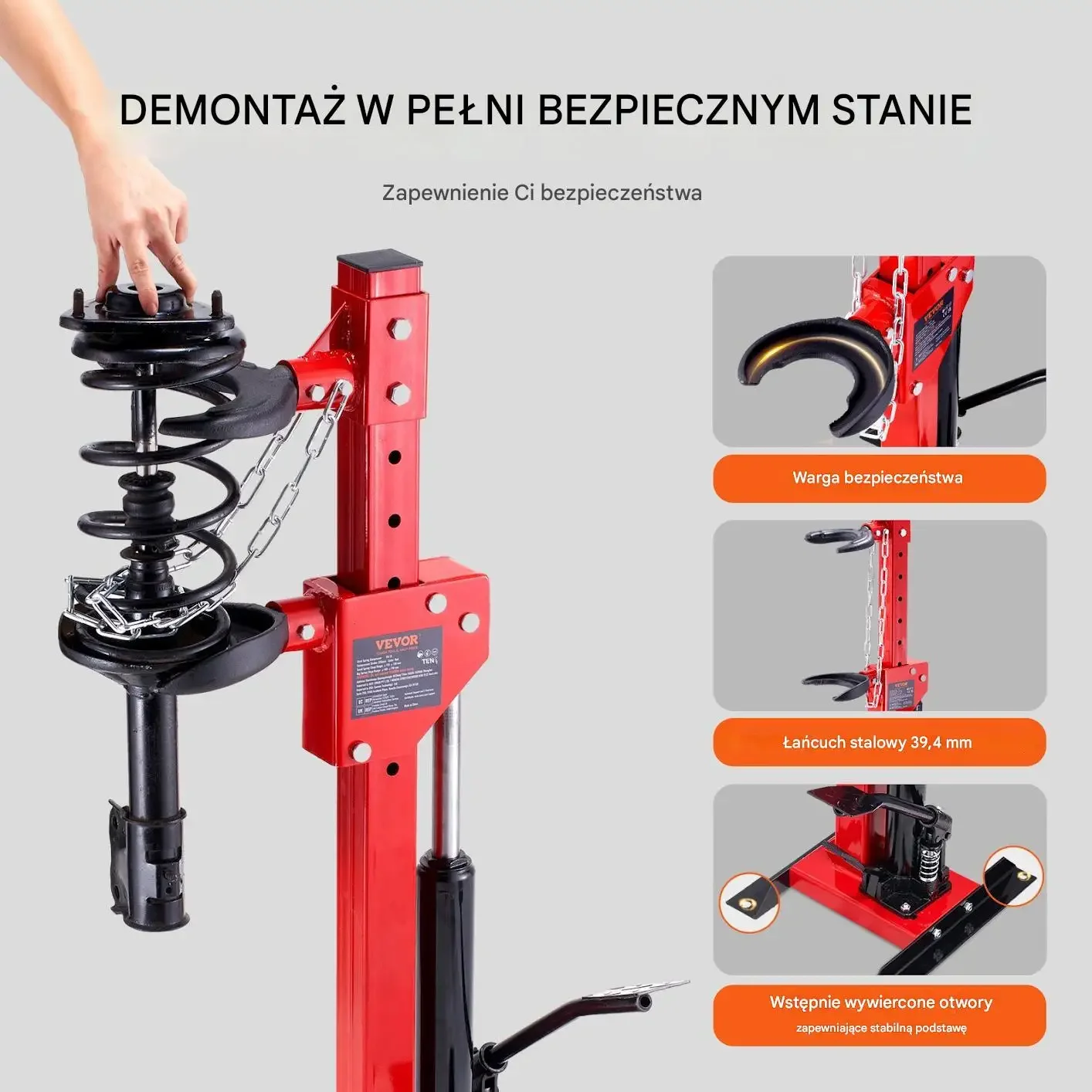 Ściągacz sprężyn amortyzatora hydrauliczny 4,5T warsztatowy - obrazek 4