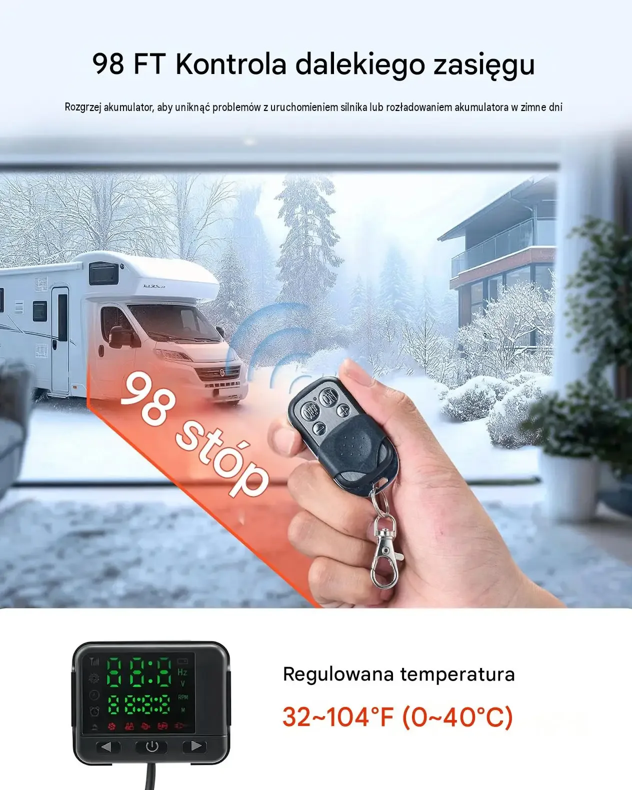Nagrzewnica powietrza diesel 8 kW DC 12 24 V LCD ogrzewanie postojowe mocna - obrazek 5