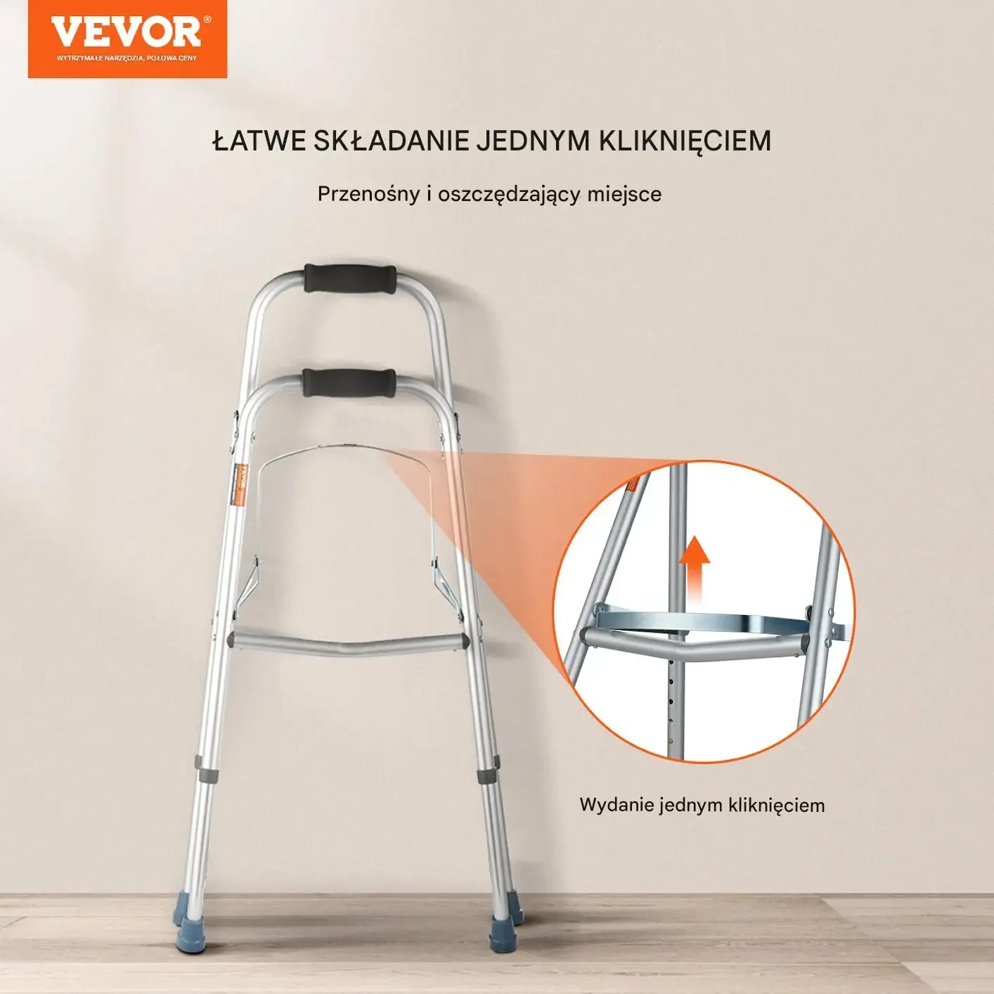 Składany Balkonik Rehabilitacyjny Jednoręczny – Regulowana Wysokość - obrazek 6