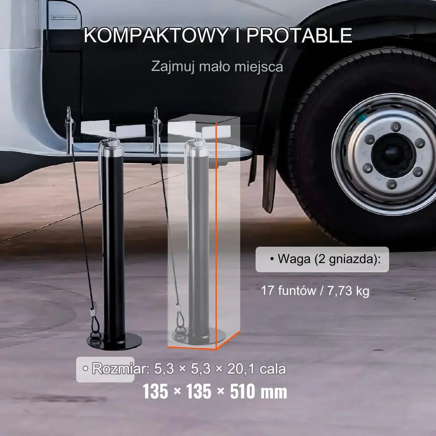 Podpory przyczepy kempingowej kampera zestaw 2 szt. 2,27 t regulowane stal - obrazek 3